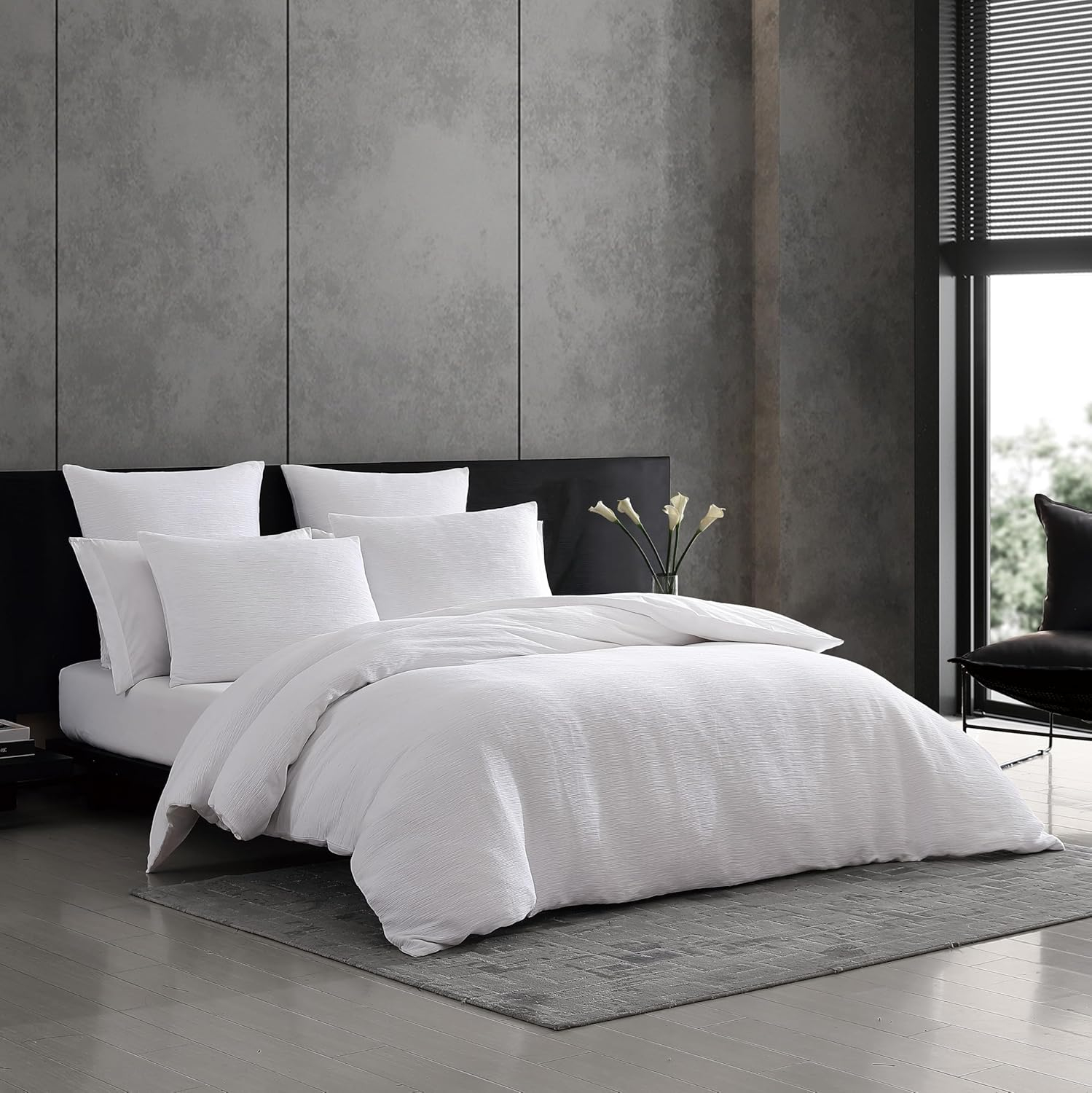White Cotton King Bedspread Cover Set with Button Closure