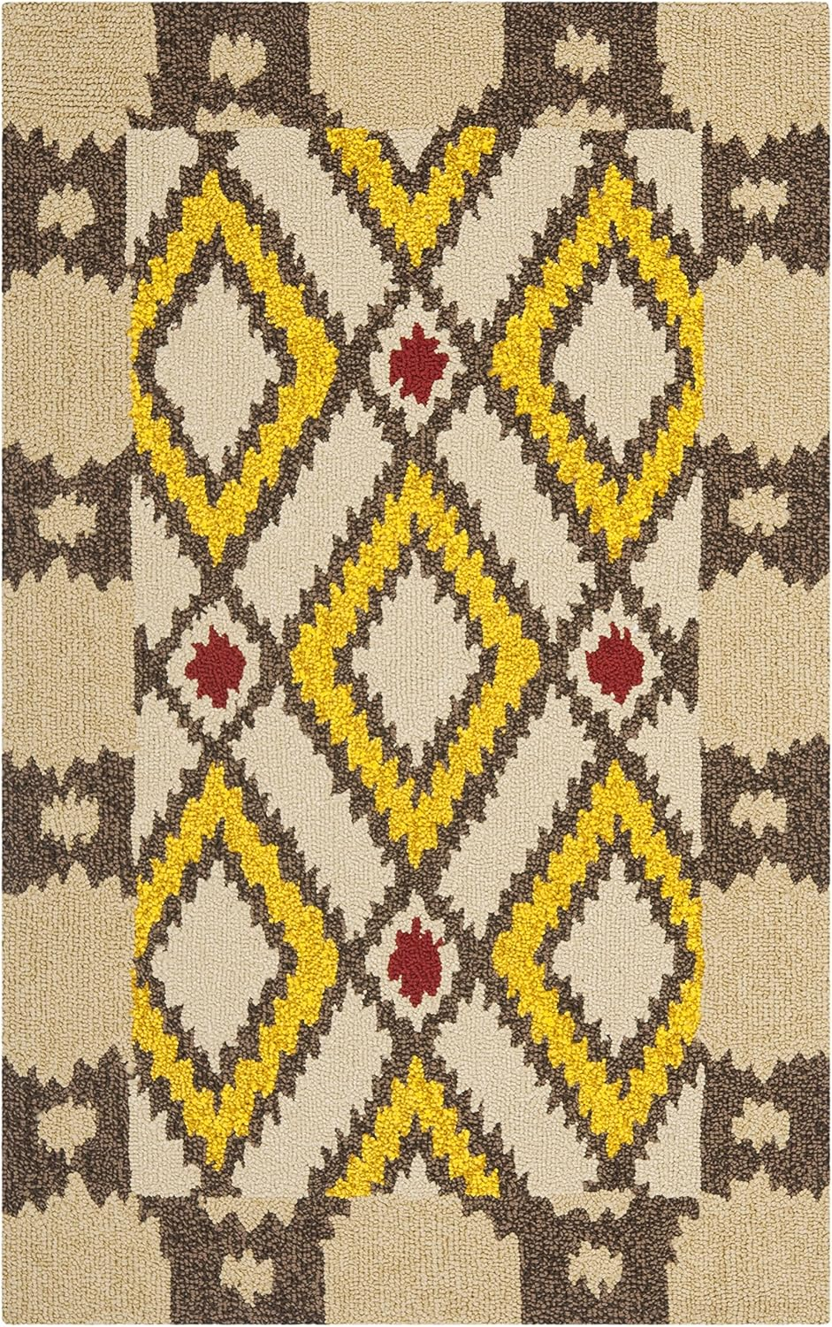 SAFAVIEH Four Seasons Isidora Bordered Area Rug, Beige/Yellow, 2'6" x 4'