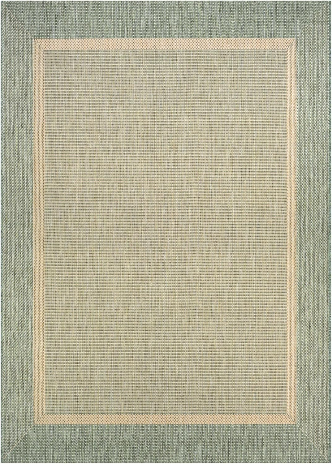 Couristan Recife Outdoor Area Rug - Stria Texture 2' X 3'7" Rectangle in Natural and Green Color, Hose Washable, Pet Friendly, Patio and Home Decor