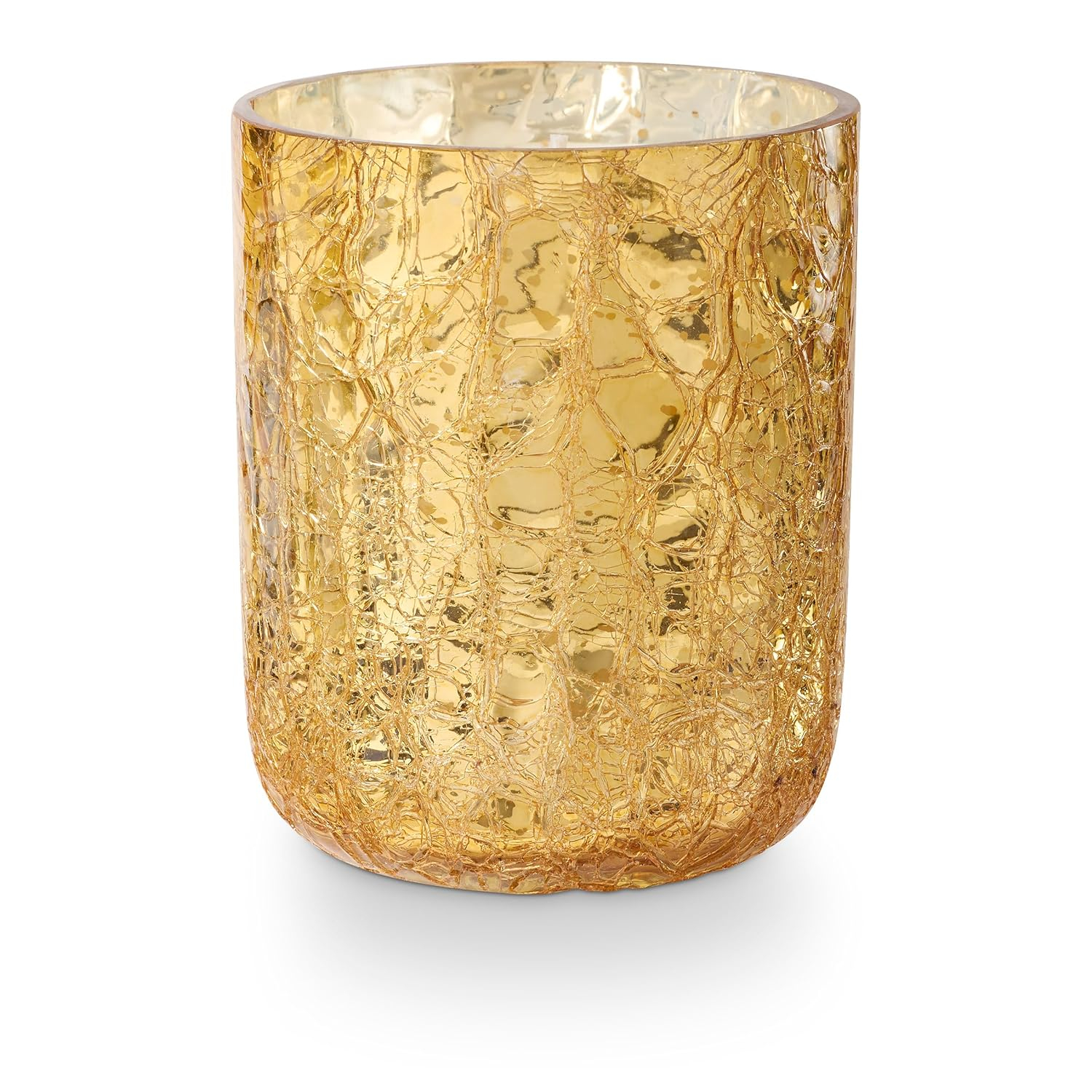 Small Boxed Crackle Glass Candle, Cardamom Pomander