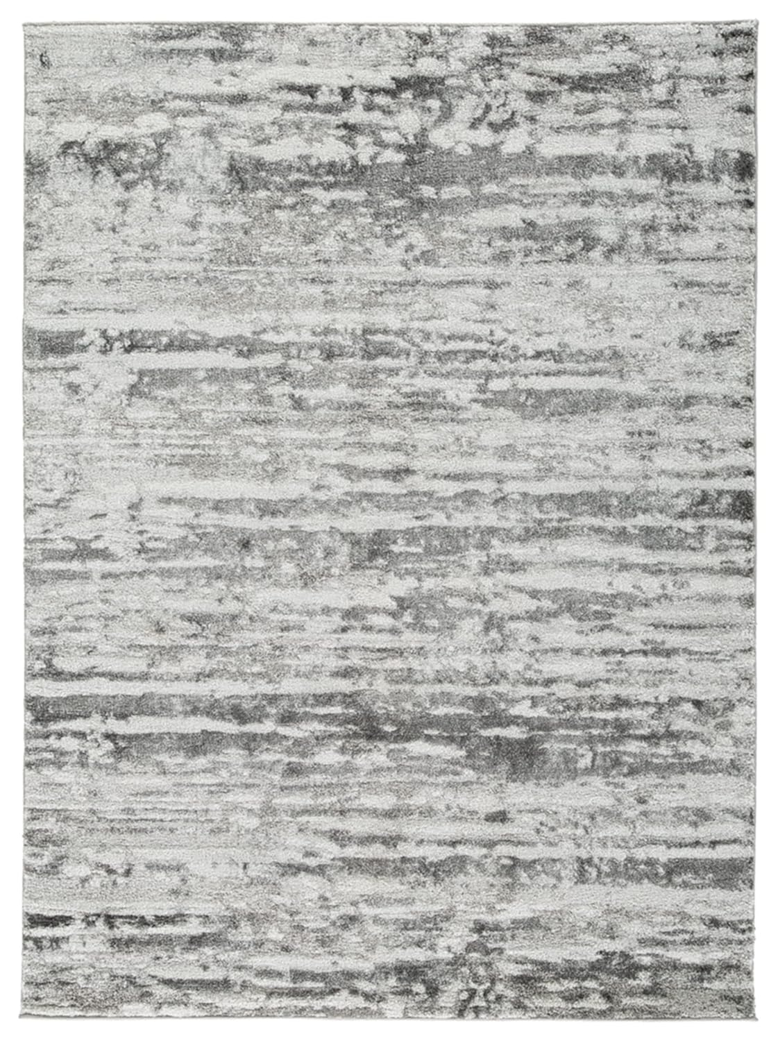 Signature Design by Ashley Bryna Contemporary 8 x 10 High Pile Abstract Design Rug, Ivory & Gray