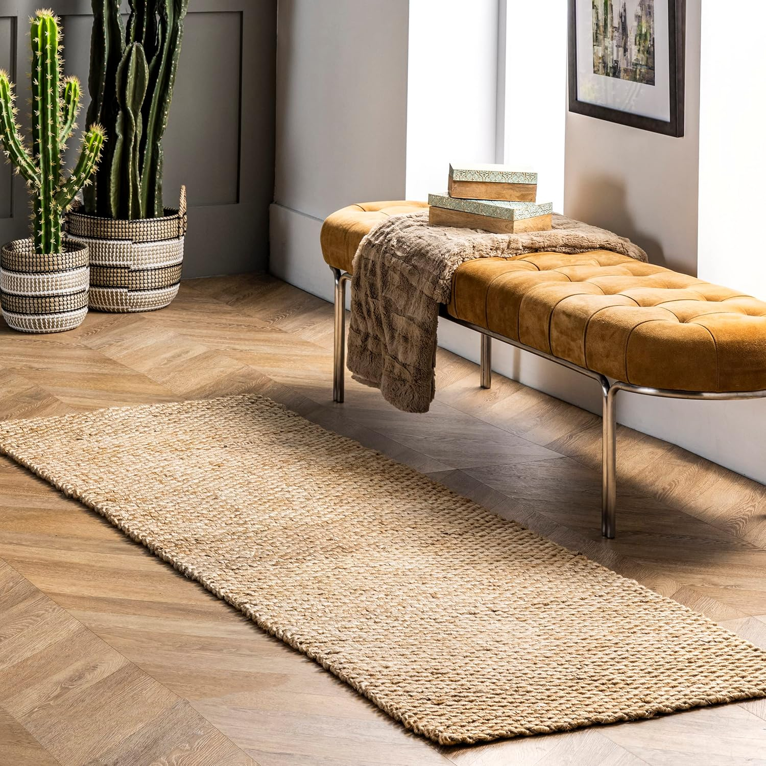 nuLOOM Hailey Handwoven Jute Runner Rug, 2' 6" x 10', Natural