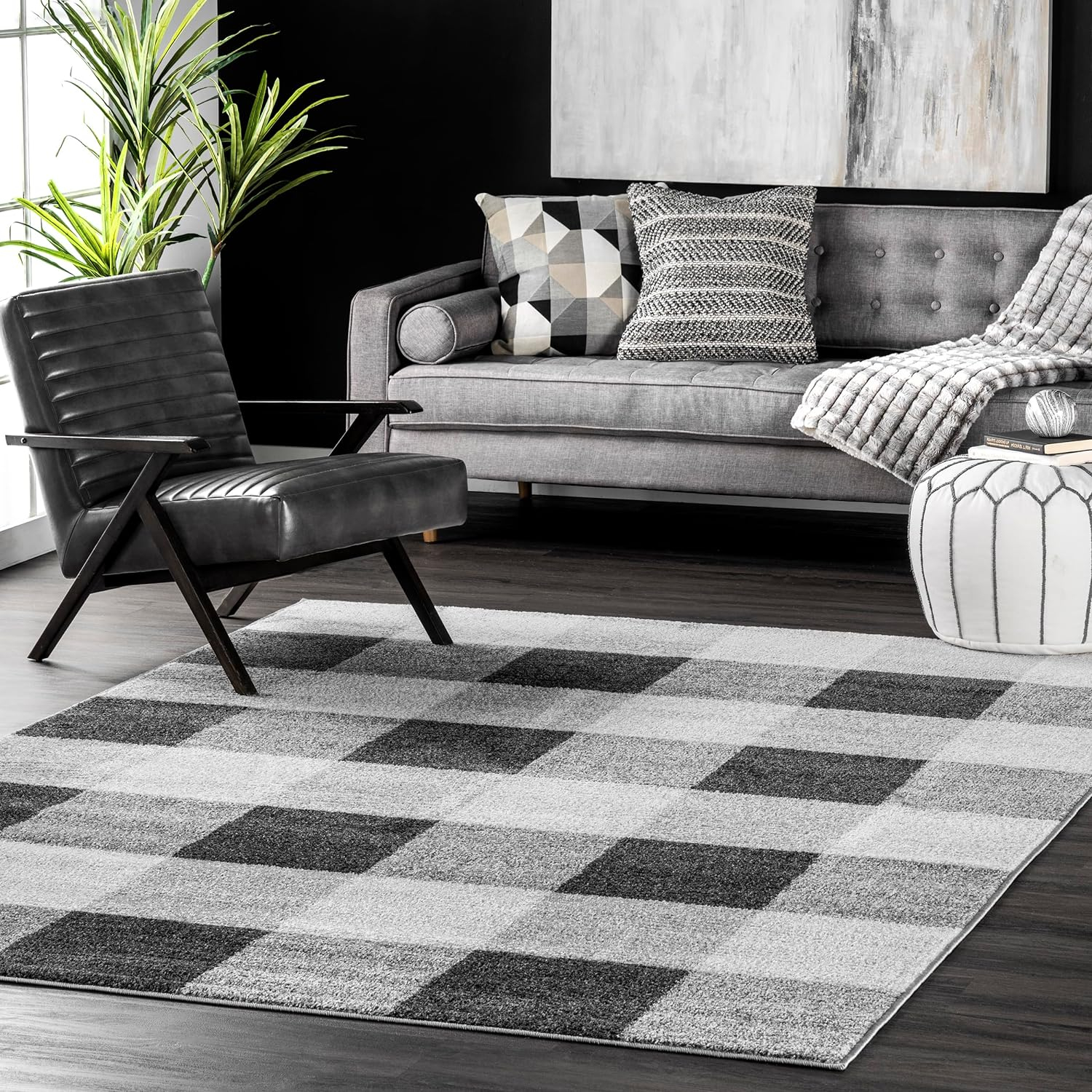 nuLOOM 2' x 3' Performance Indoor Area Rug, Non-Shed, Power Loomed High-Traffic Area Rug for Living Room, Bedroom, Home, Aisha Grey