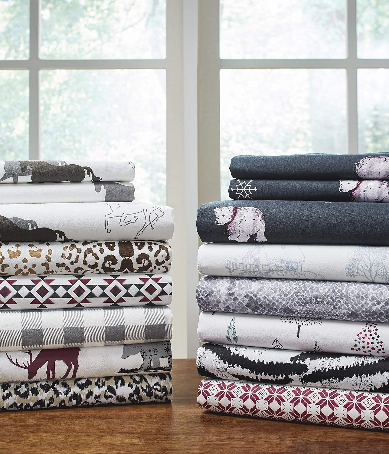 Twin Cotton Flannel Sheet Set with Northwoods Print