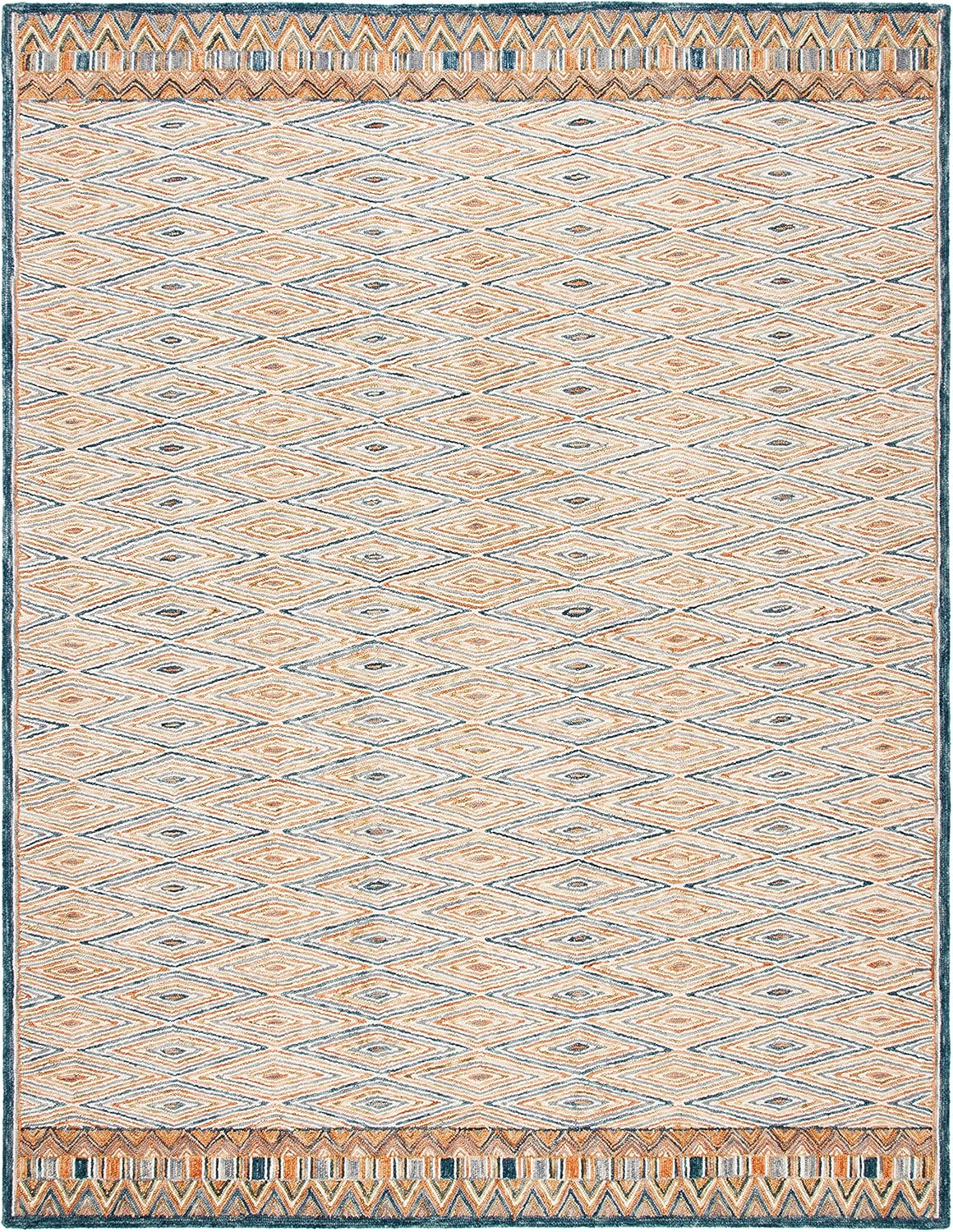 SAFAVIEH Aspen Millicent Geometric Wool Area Rug, Gold/Rust, 9' x 12'