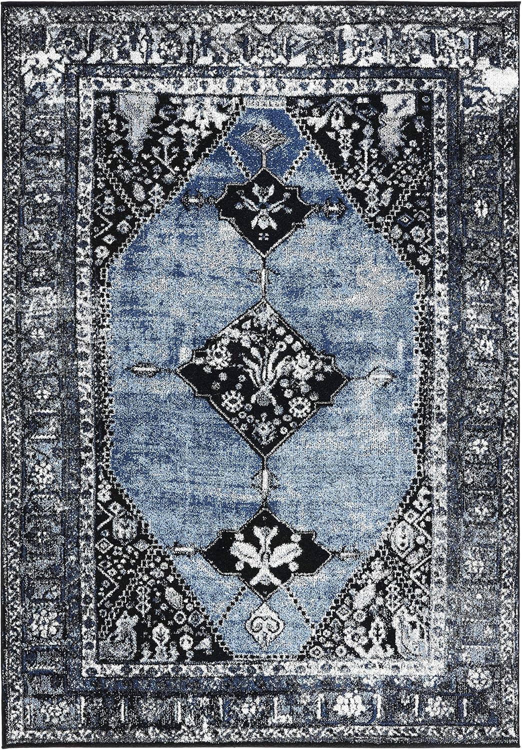 SAFAVIEH Vintage Hamadan Samia Oriental Area Rug, Blue/Grey, 9' x 12'