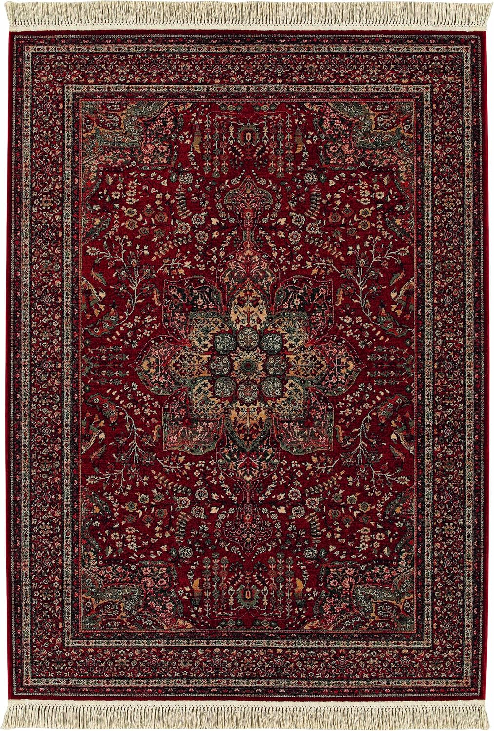 Couristan Kashimar All Over Center Medallion 2' 2" x 9' 3" Antique Red Area Rug