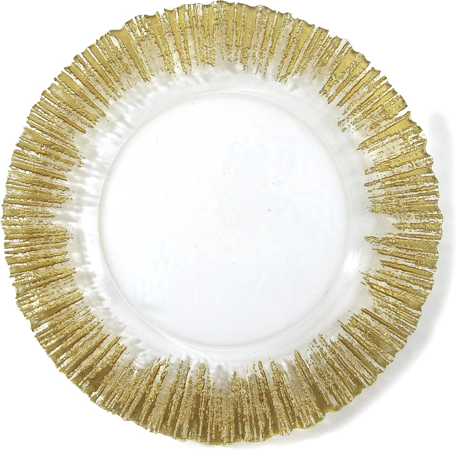 Elegance Sunburst Gold Chargers Set of Four, 13 Inch
