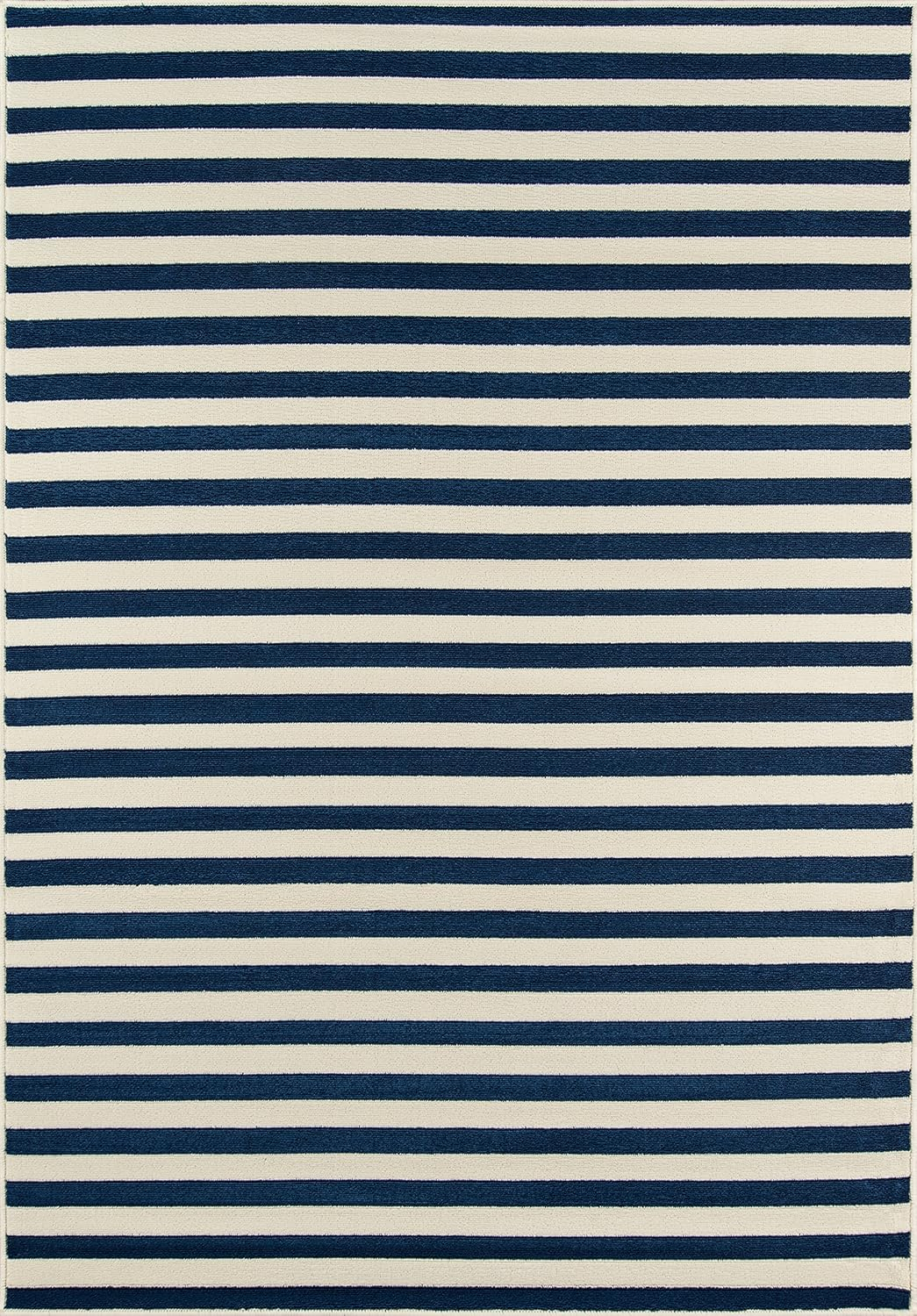 Momeni  Baja Stripe Indoor Outdoor Rug Navy 3'11" x 5'7" 4' x 6' Outdoor, Indoor Rectangle