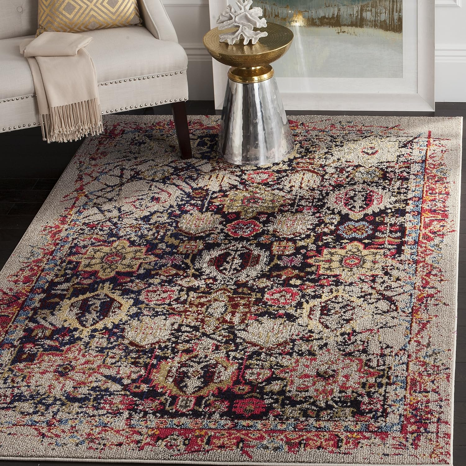 SAFAVIEH Monaco Shannon Abstract Area Rug, Grey/Multi, 10' x 14'
