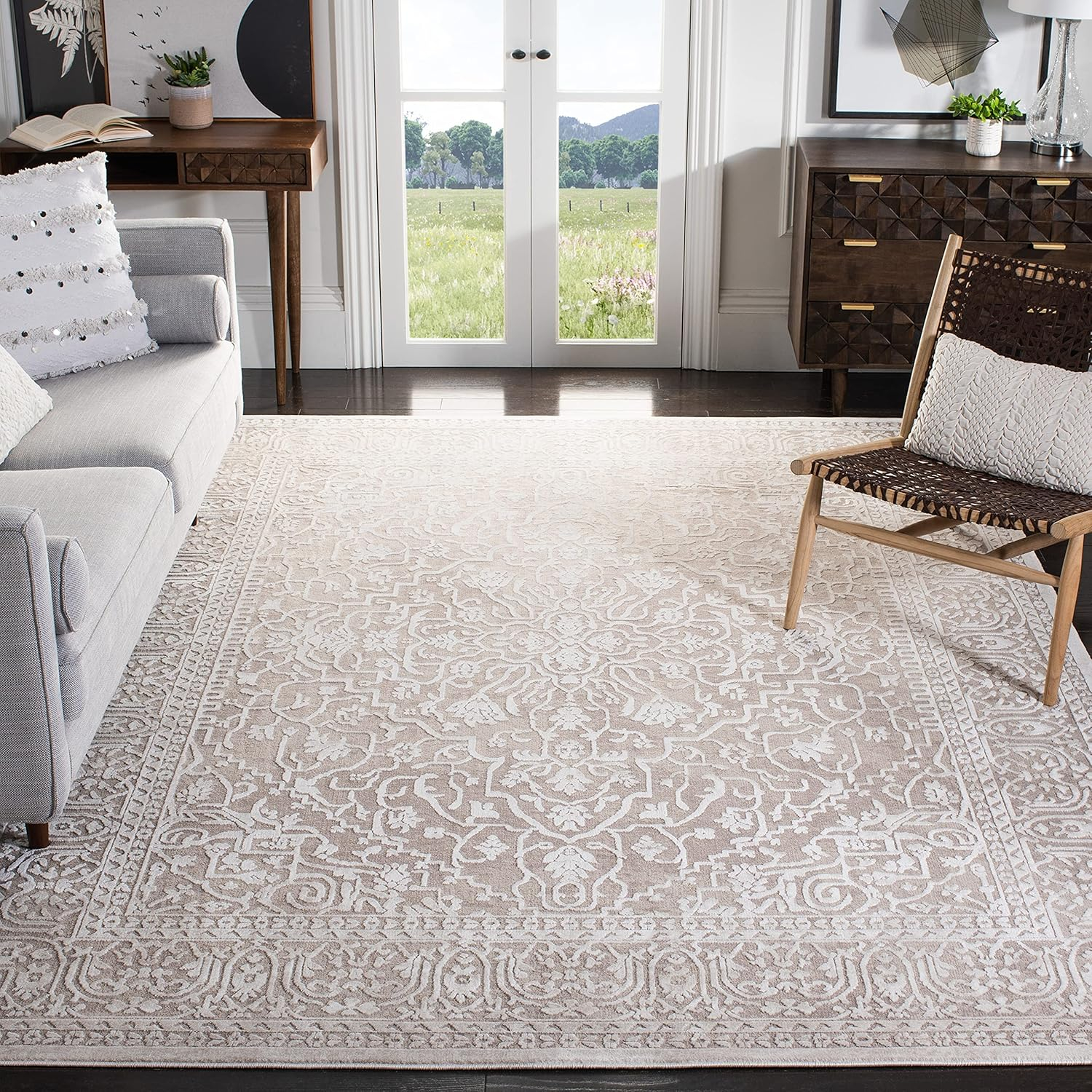 SAFAVIEH Reflection Alayna Traditional Area Rug, Beige/Cream, 10' x 14'