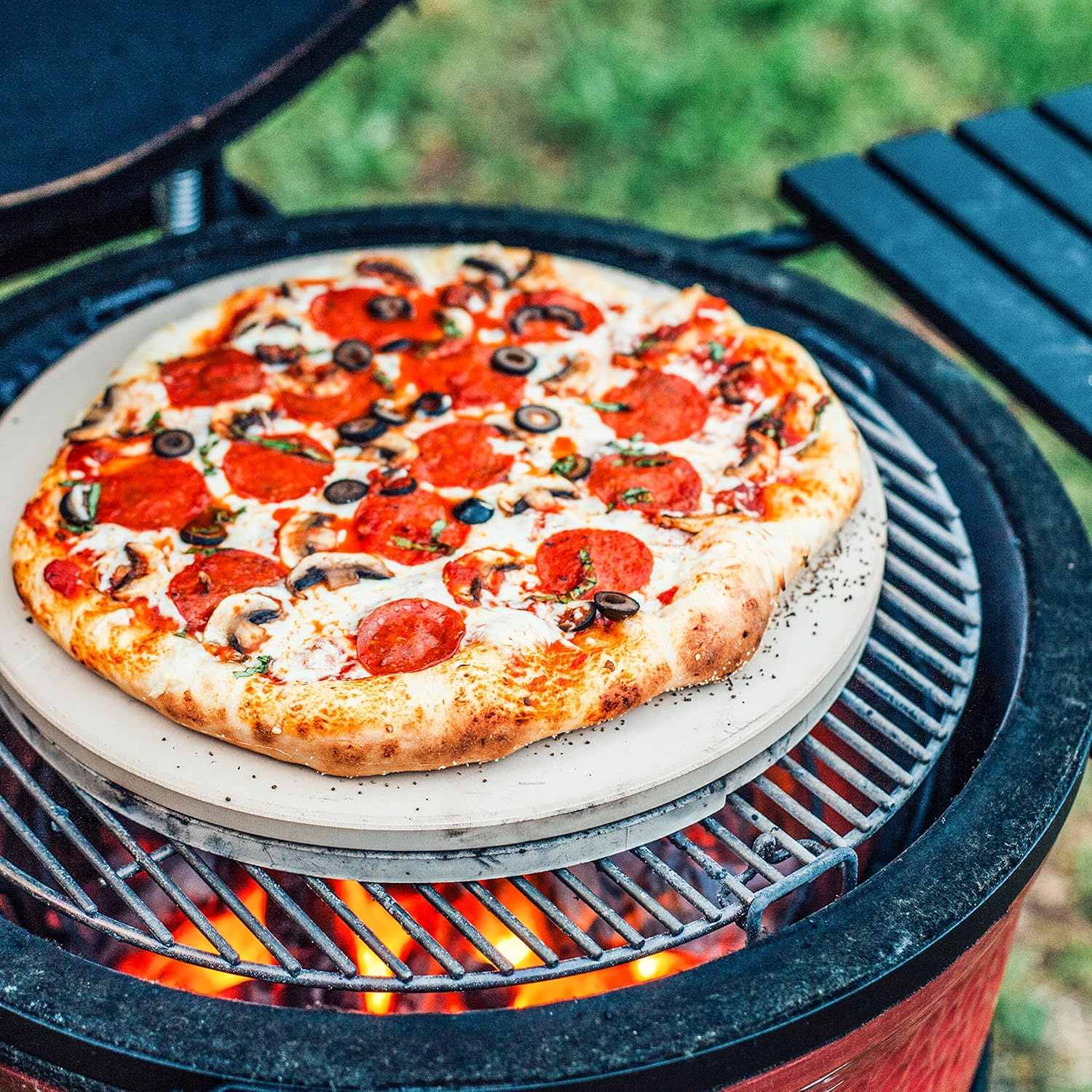 20-Inch White Ceramic Pizza Stone for Kamado Joe Grills