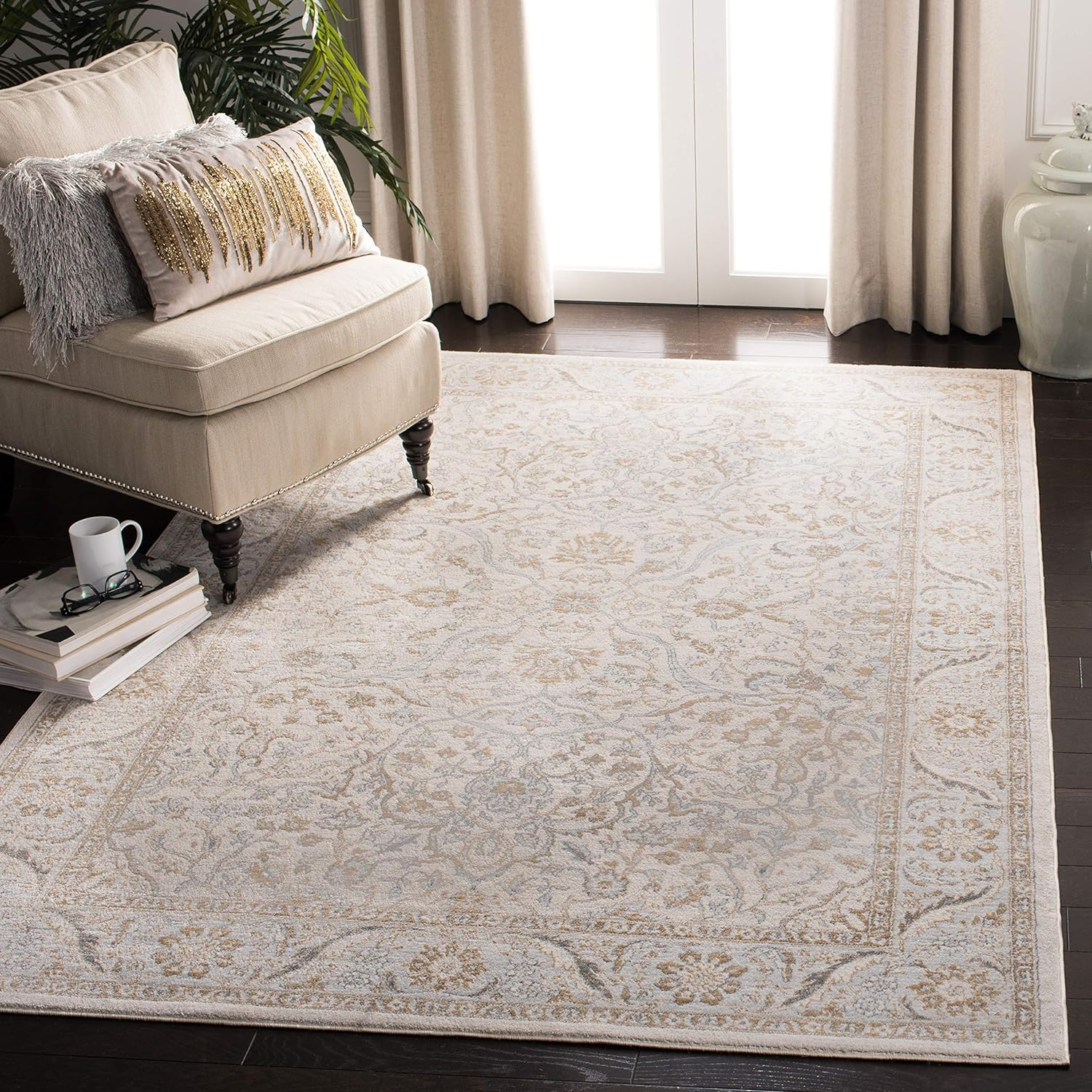 SAFAVIEH Isabella Kuzman Oriental Area Rug, Grey/Dark Grey, 9' x 12'