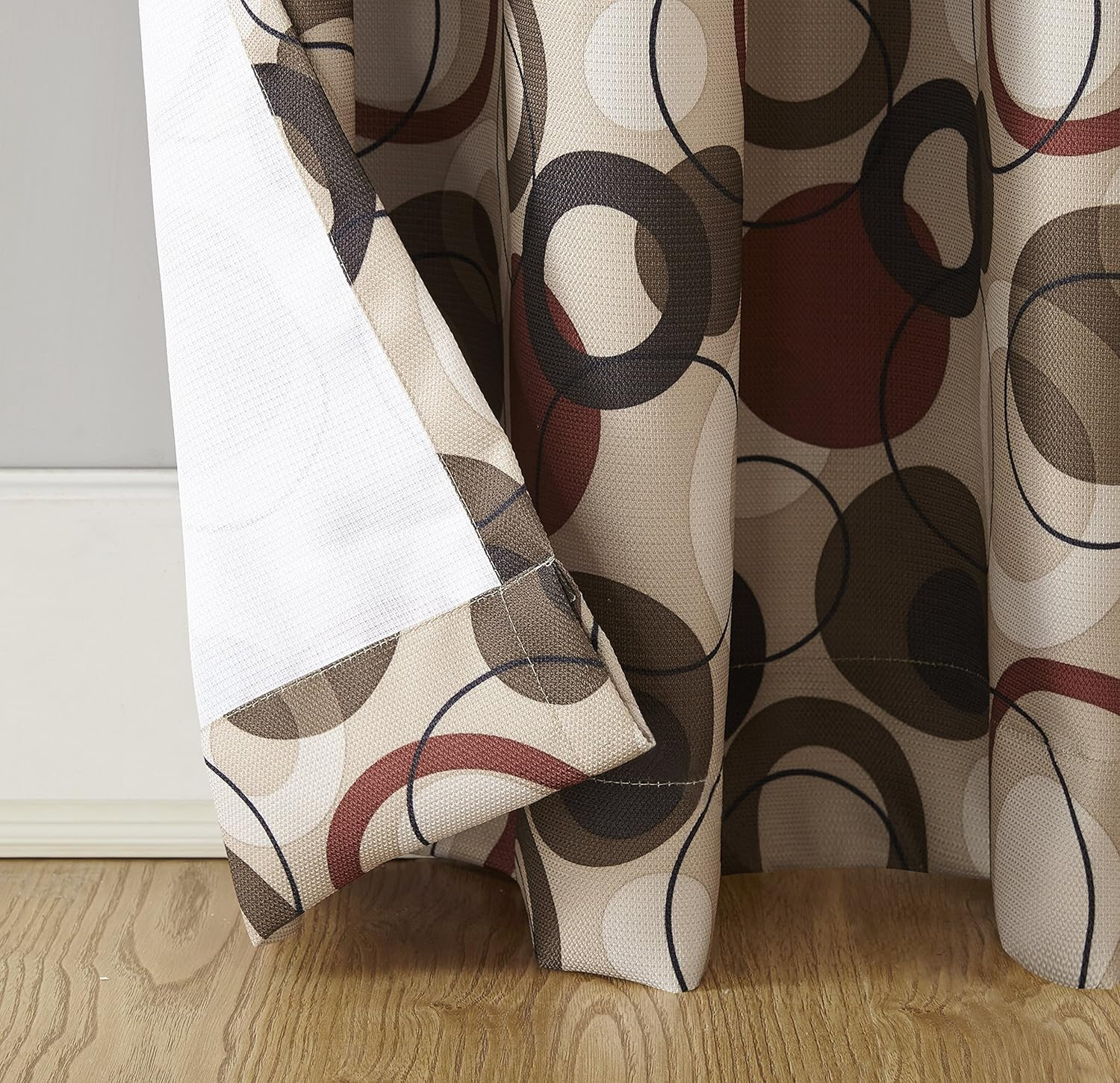 No. 918 Geometric Grommet Semi-Sheer Curtain Panel, 48" x 84"