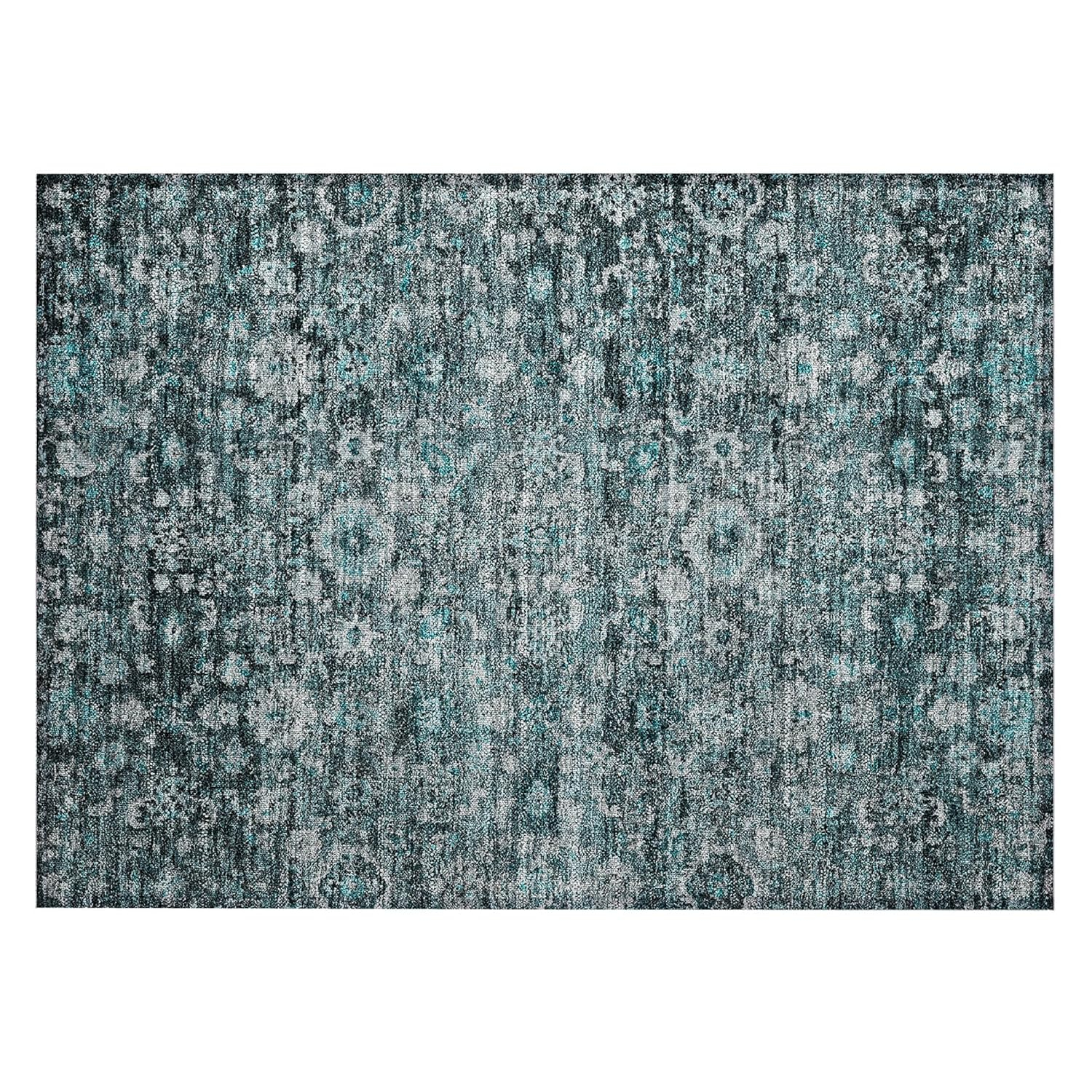 Addison Rugs Chantille ACN651 Teal 1'8" x 2'6" Indoor Outdoor Area Rug, Easy Clean, Machine Washable, Non Shedding, Bedroom, Living Room, Dining Room, Kitchen, Patio Rug