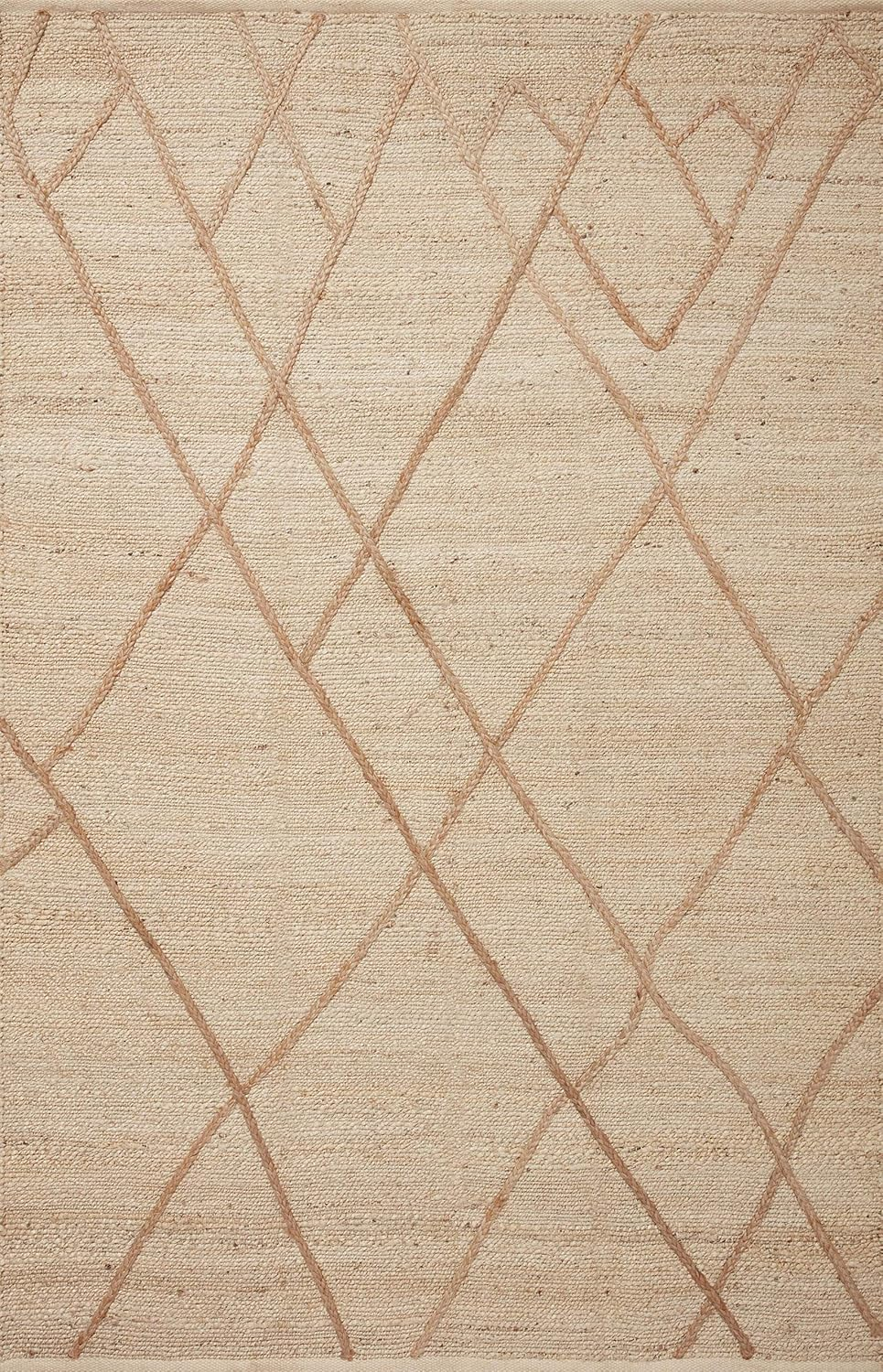 Loloi II Bodhi Collection BOD-01 Ivory / Natural, Geometric Area Rug 3'-6" x 5'-6"