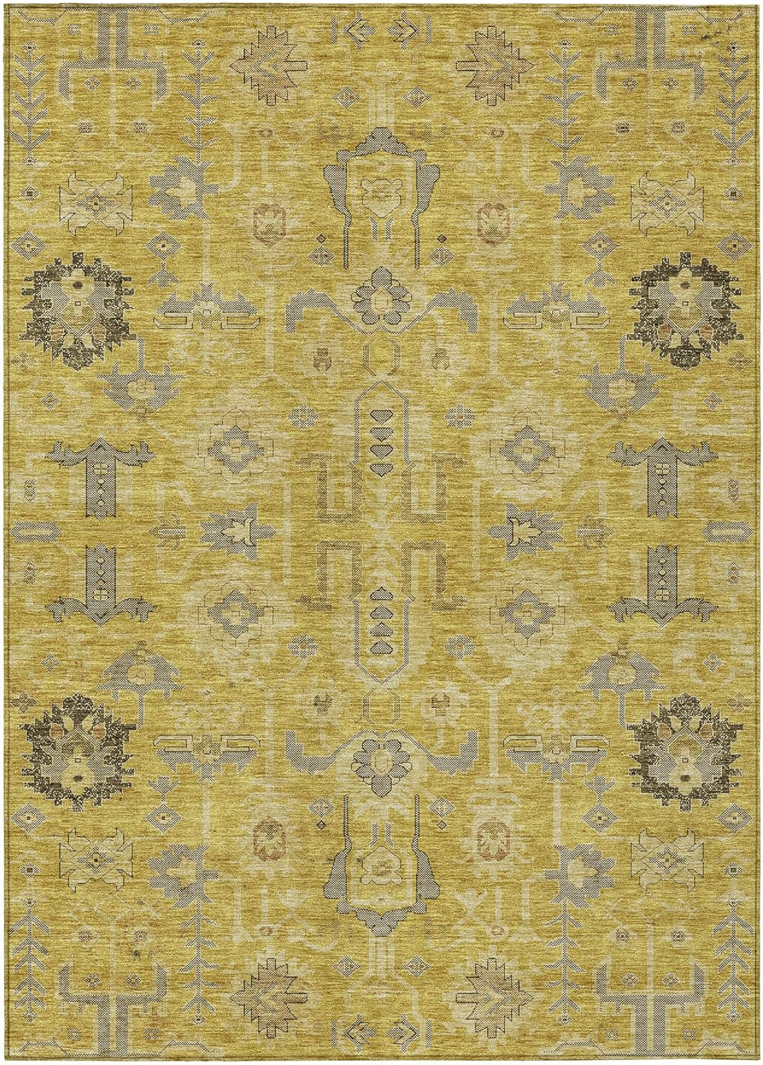 Addison Rugs Chantille ACN697GO 2 x 3 (ft) Polyester Gold Rectangular Indoor/Outdoor Geometric Machine washable Area rug