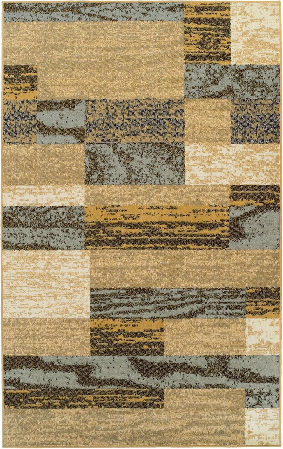 Superior Alfombra de Área de 3' x 5' para Sala de Estar, Dormitorio, Alfombras Geométricas Rockwood para Interiores, Azul Claro-beige