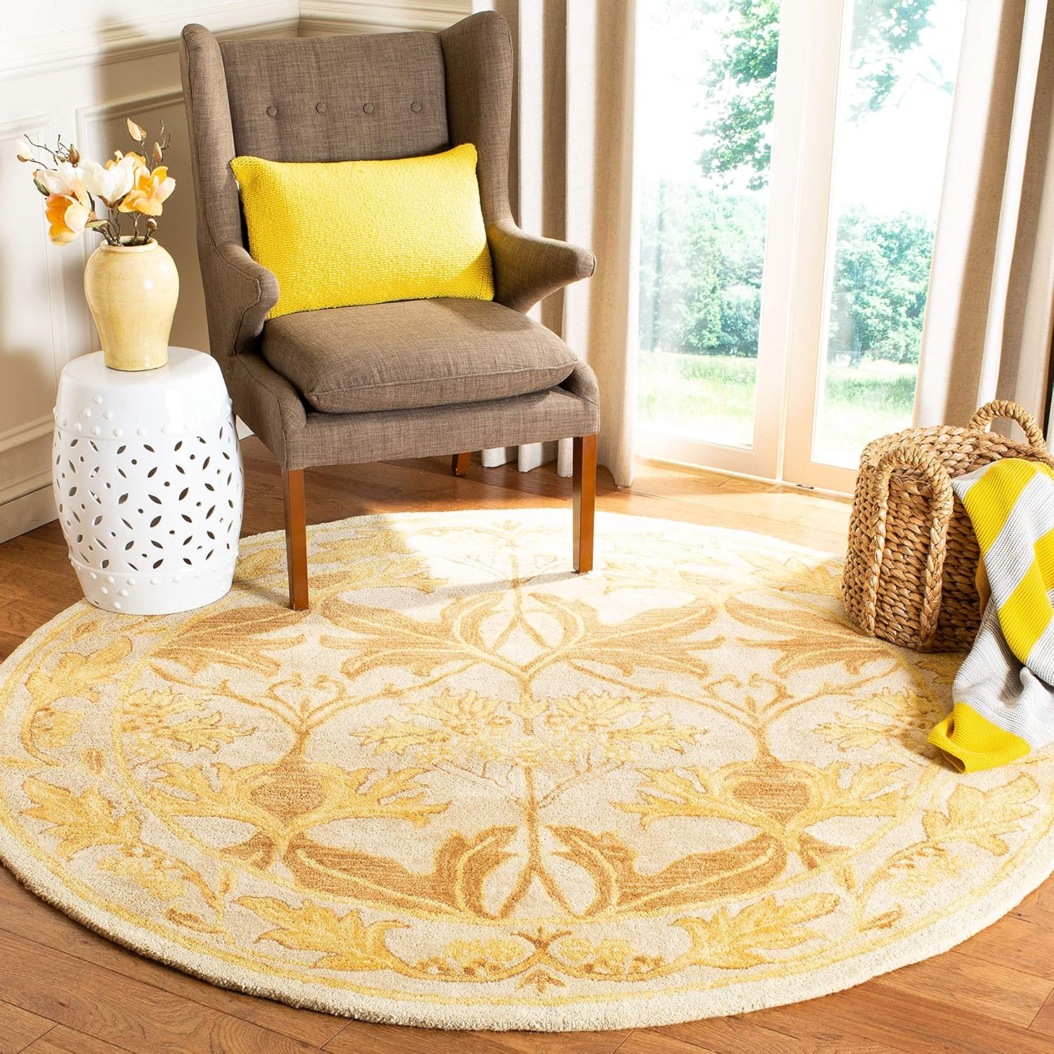 Safavieh ANATOLIA, BEIGE / GOLD, 4' X 4' Round, Area Rug