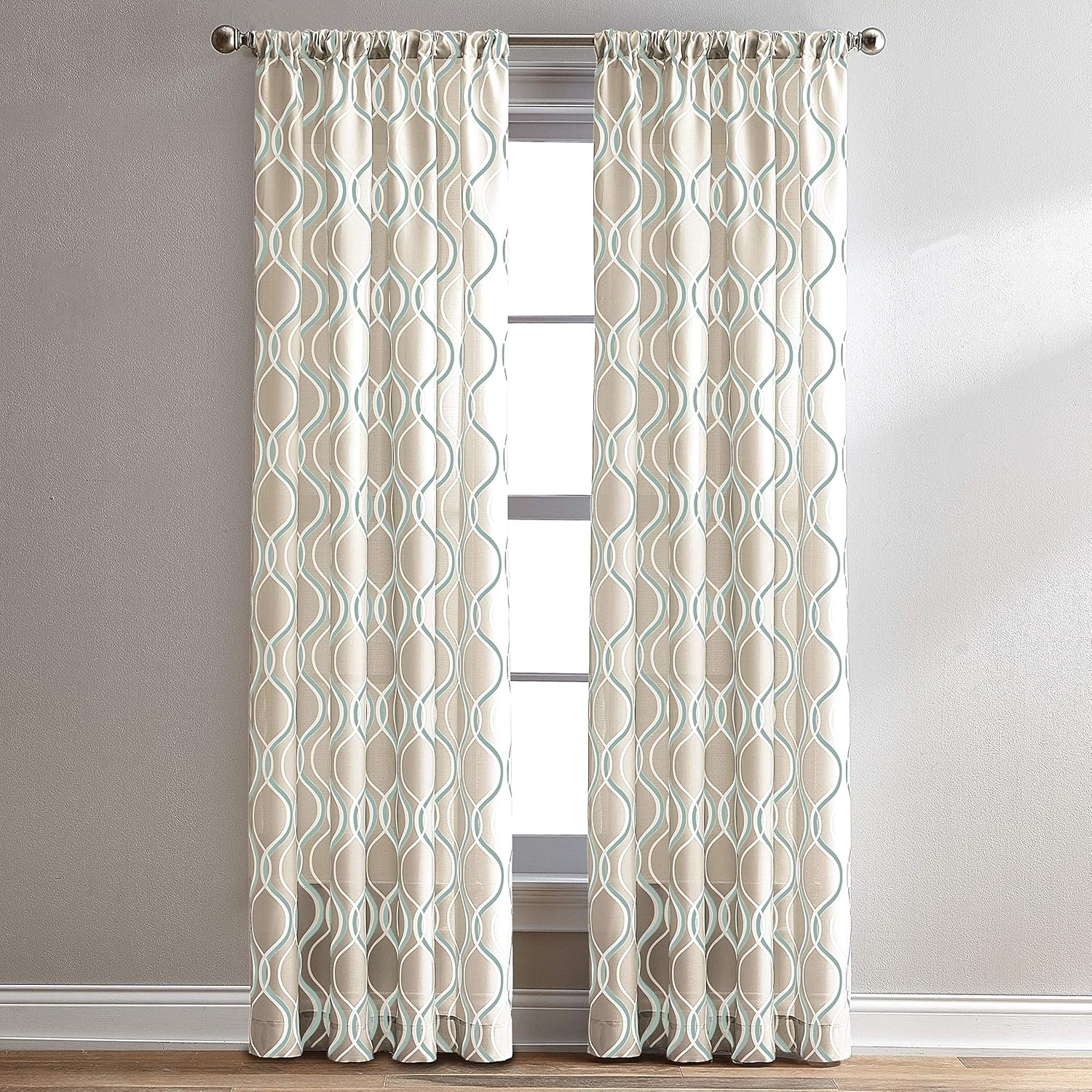 CHF Industries Geometric Rod Pocket Energy Efficient Valances, 50 " x 63", Polyester, Adult