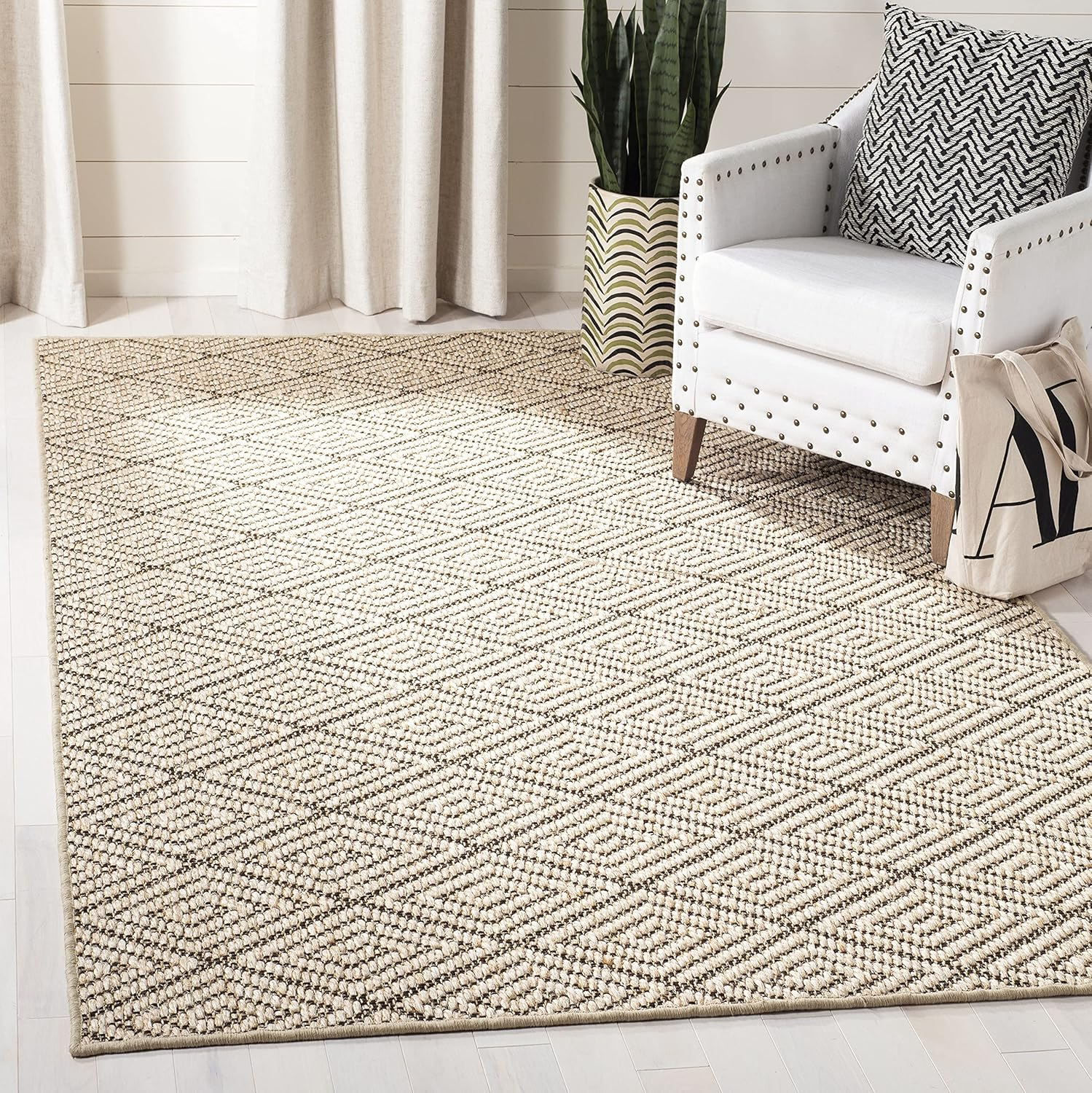 SAFAVIEH Palm Beach Collection PAB360B Beige/Brown Rug