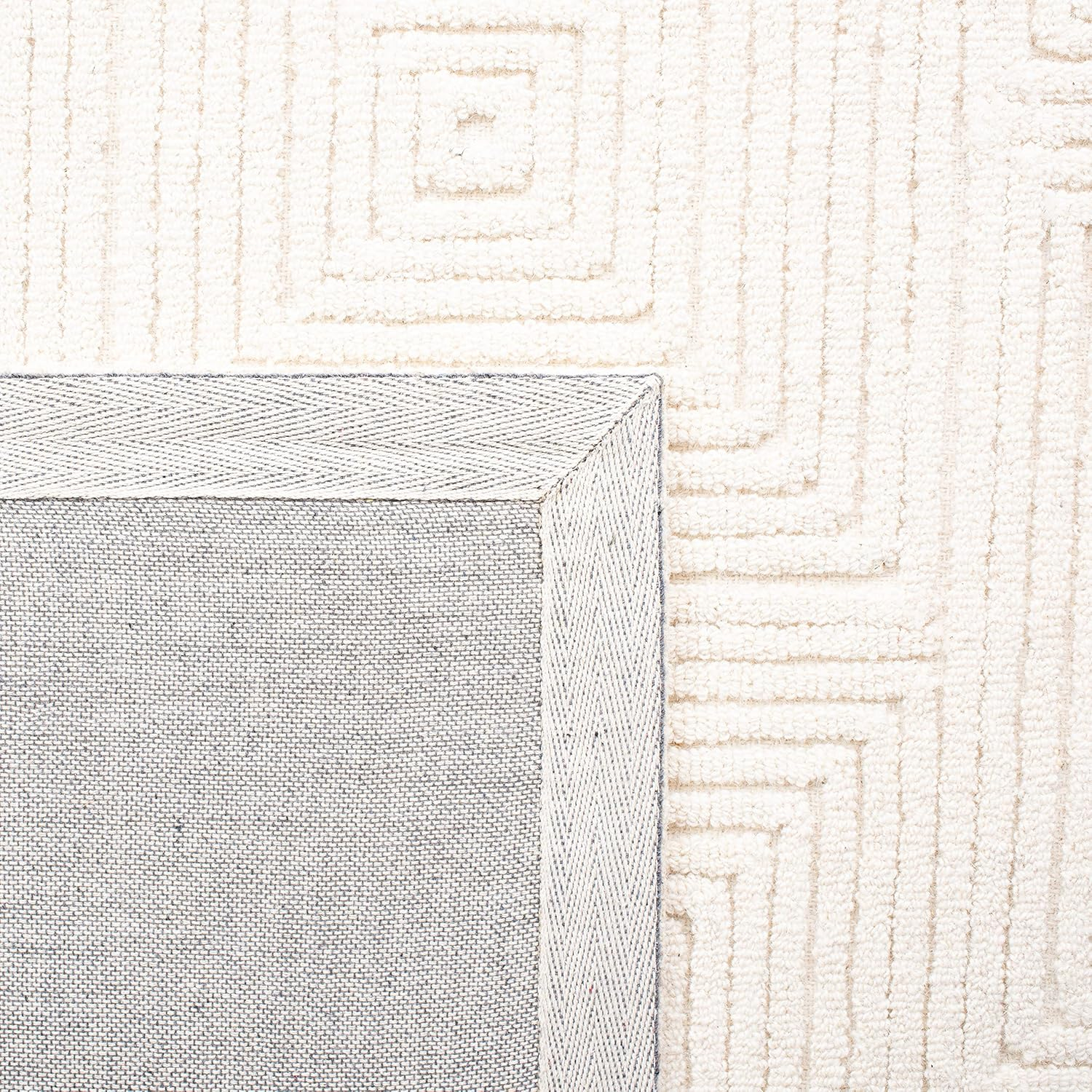 SAFAVIEH Textural Vince Geometric Area Rug, Ivory, 8' x 8' Square