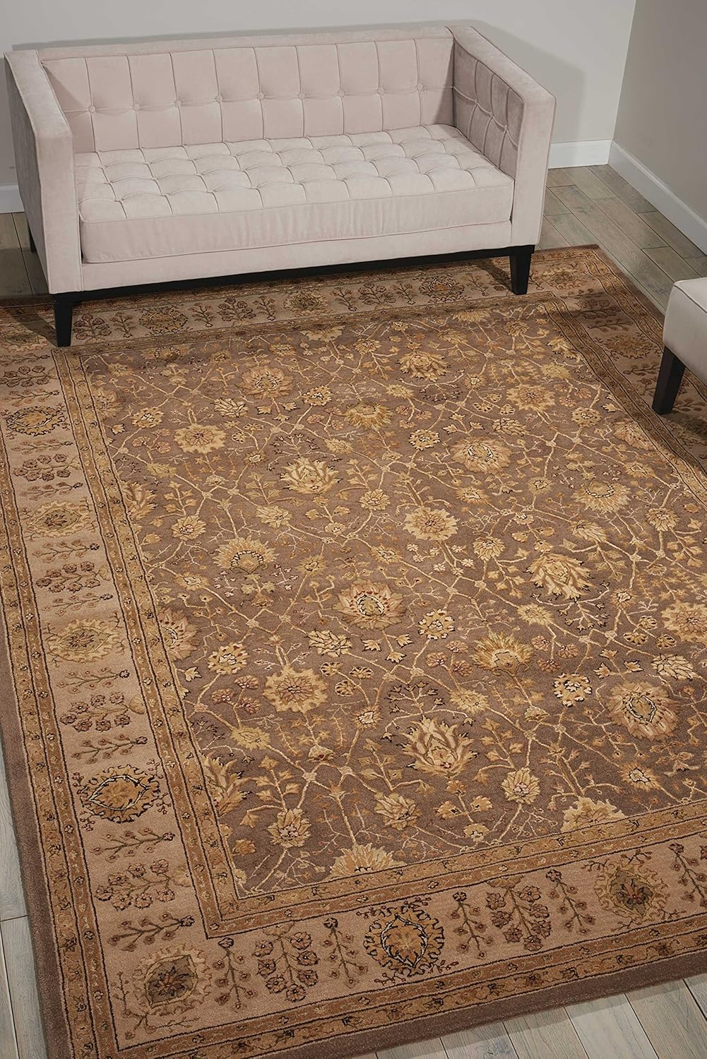 Nourison  Hand-tufted Area Rug Taupe 5'6" x 8'6" Contains Latex Silk, Wool Nature 5' x 8' Indoor Brown