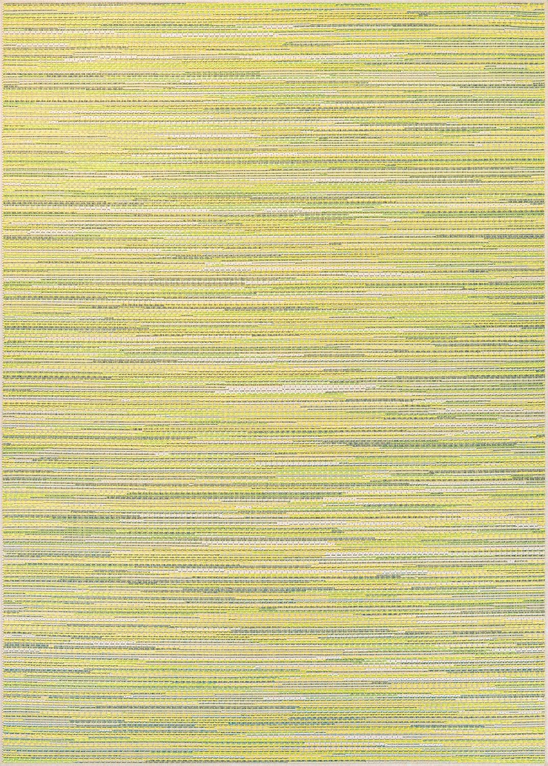 Couristan Monaco Alassio Indoor/Outdoor Area Rug, 5'10" x 9'2", Sand-Sea Mist Green-Lemon Yellow