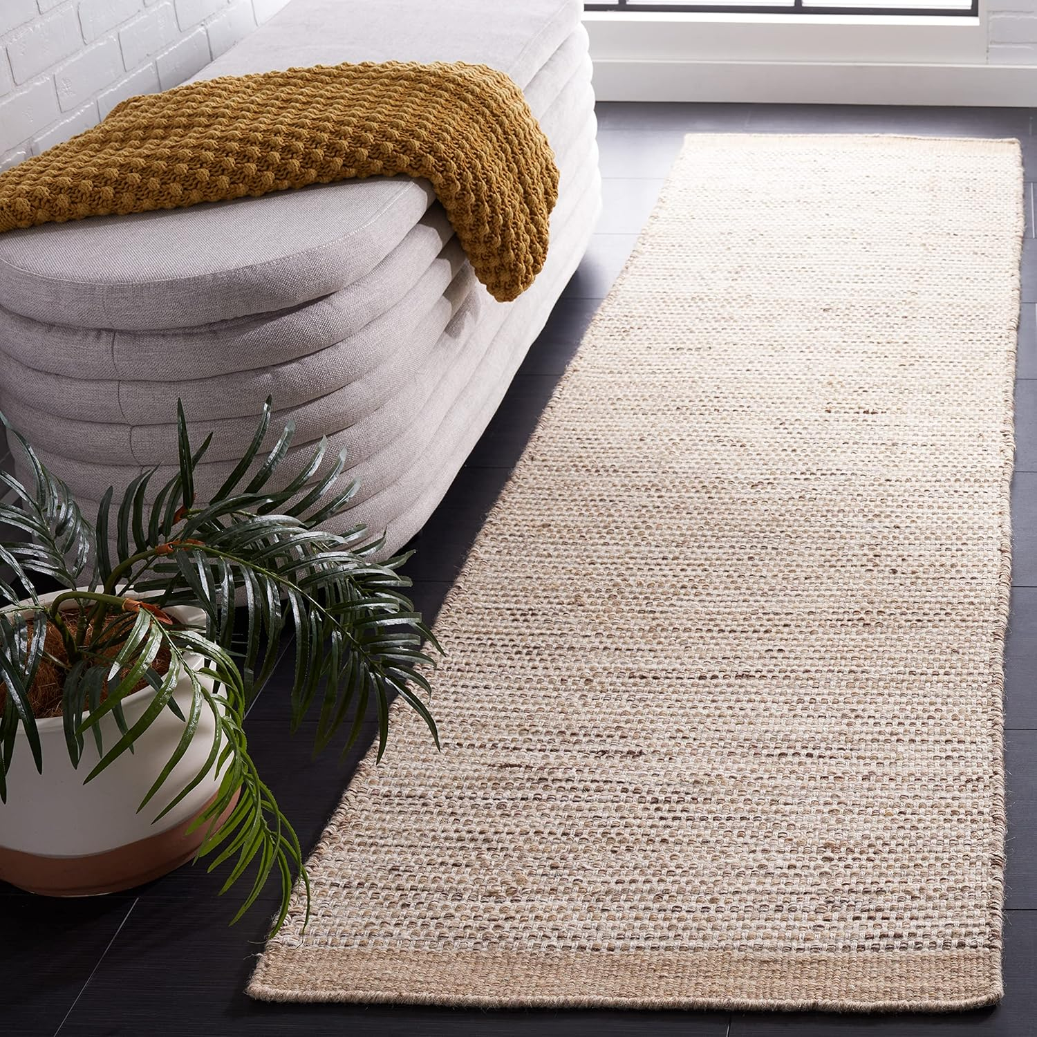 SAFAVIEH Vermont Zarif Distressed Dotted Runner Rug, Beige/Ivory, 2'3" x 8'