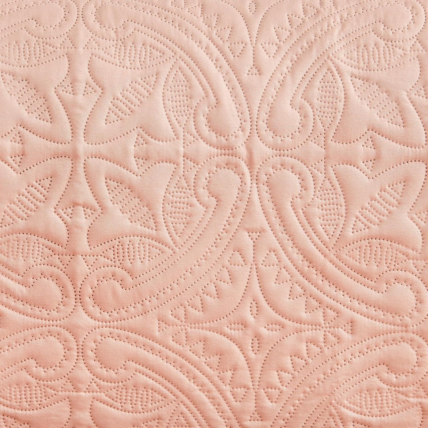 Dusty Rose Quilted Reversible Loveseat Cover with Elastic Straps