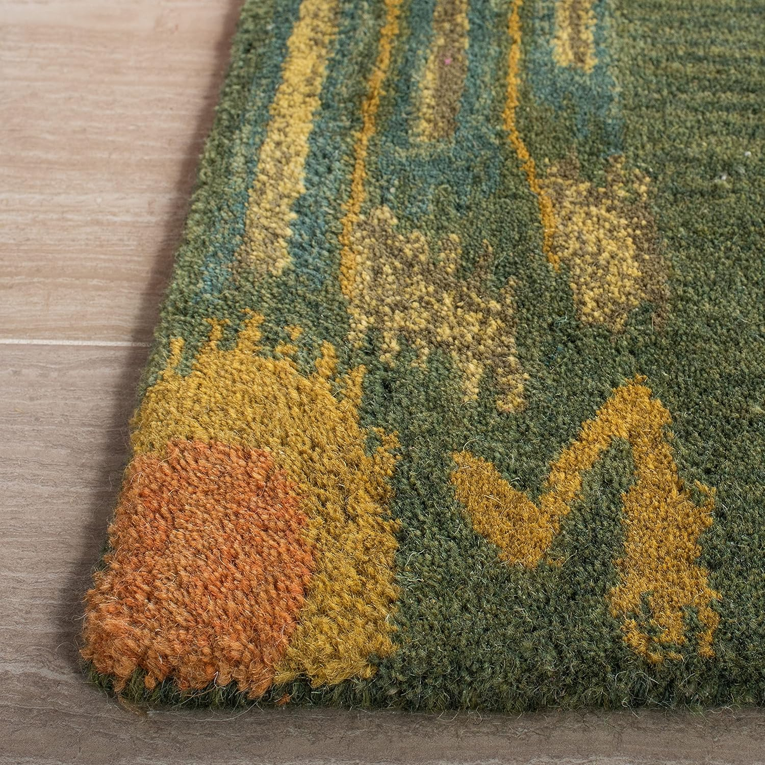 SAFAVIEH Ikat Crane Paisley Wool Area Rug, Olive/Gold, 3' x 5'