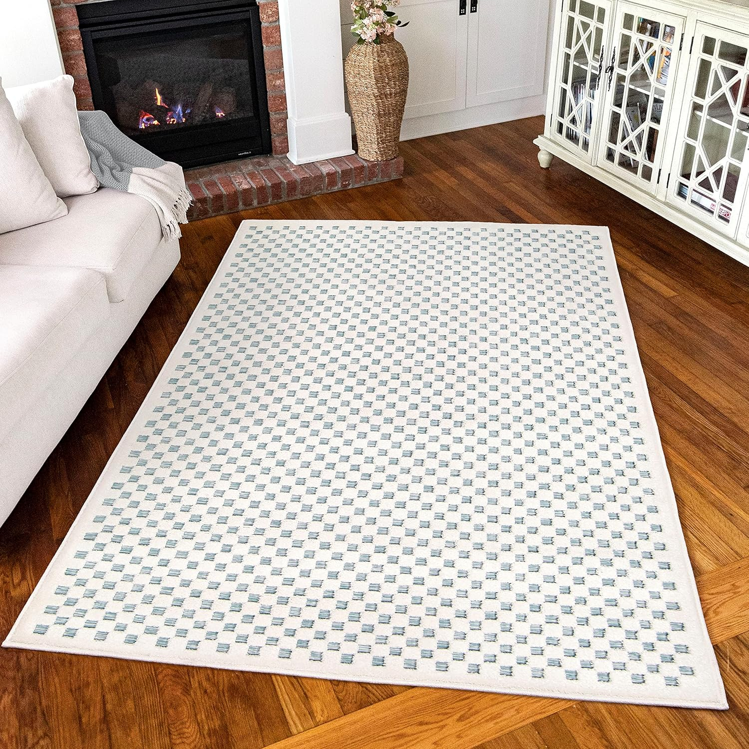 Simply Southern Cottage Lecompte Area Rug, 5' x 7', Light Blue