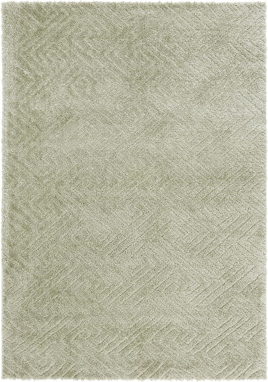 SAFAVIEH Tahoe Ainsley Geometric Shag Area Rug, Sage, 6'7" x 6'7" Square