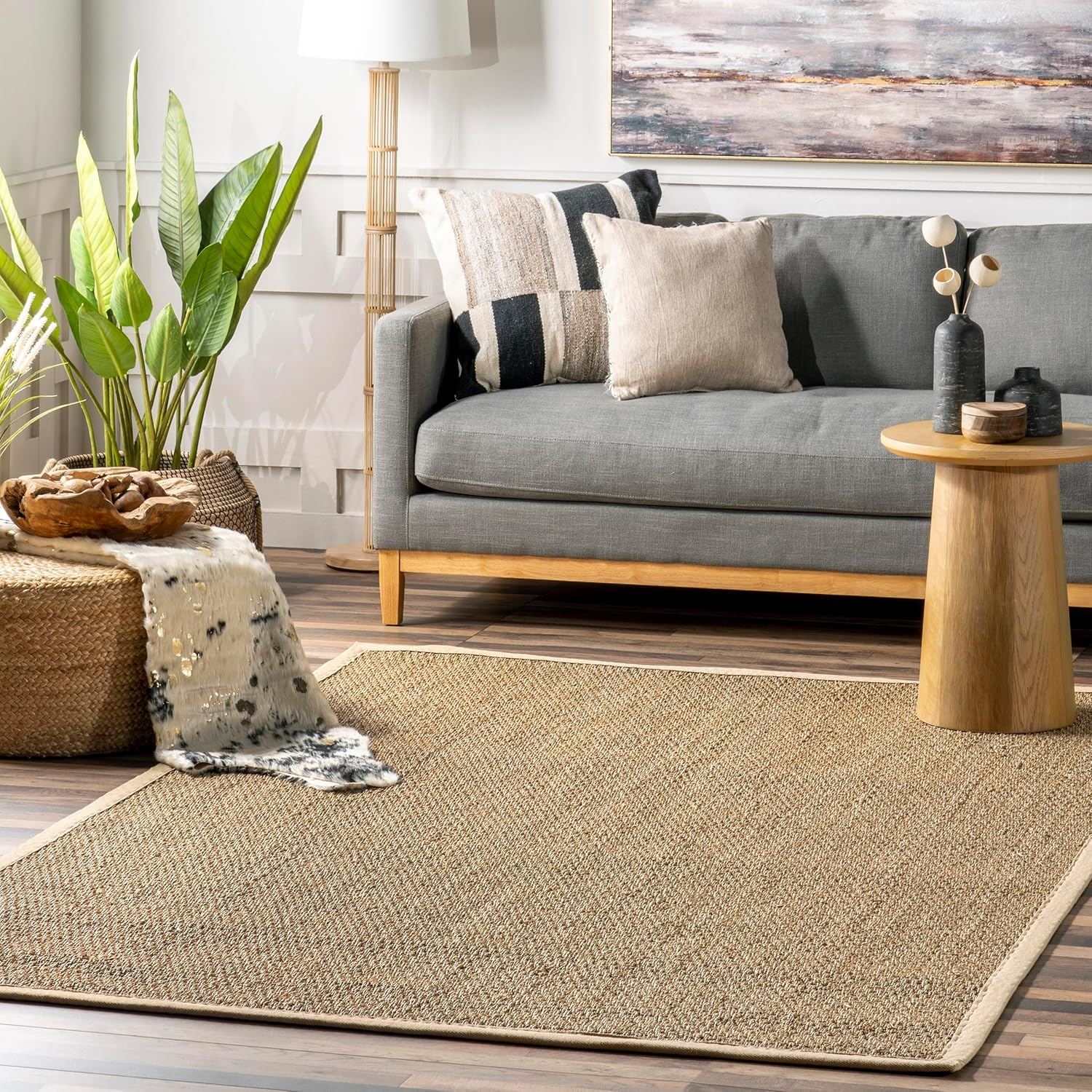 nuLOOM Elijah Seagrass Natural Area Rug, 6', Beige