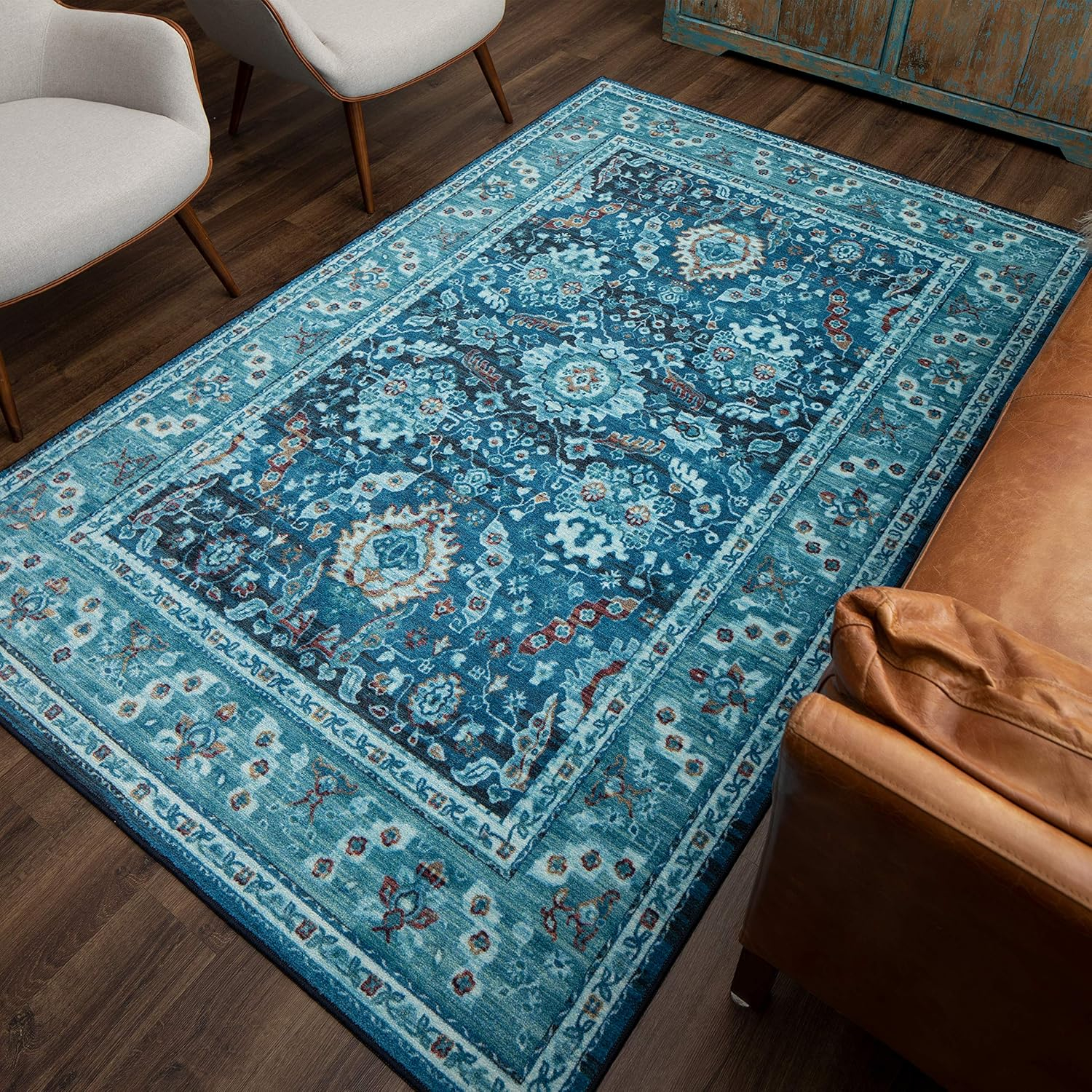Mohawk Home Prismatic Marshall Denim Floral Ornamental (2' X 3') Accent Rug