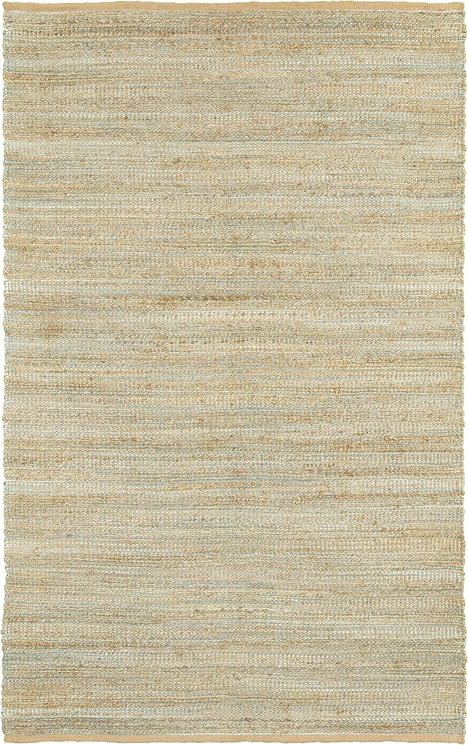 LR Resources Natural Fiber LR03337-SPA5079 Spa Blue Rectangle 5 X 7 ft 9 inch Plush Indoor Area Rug, 5' x 7'9",