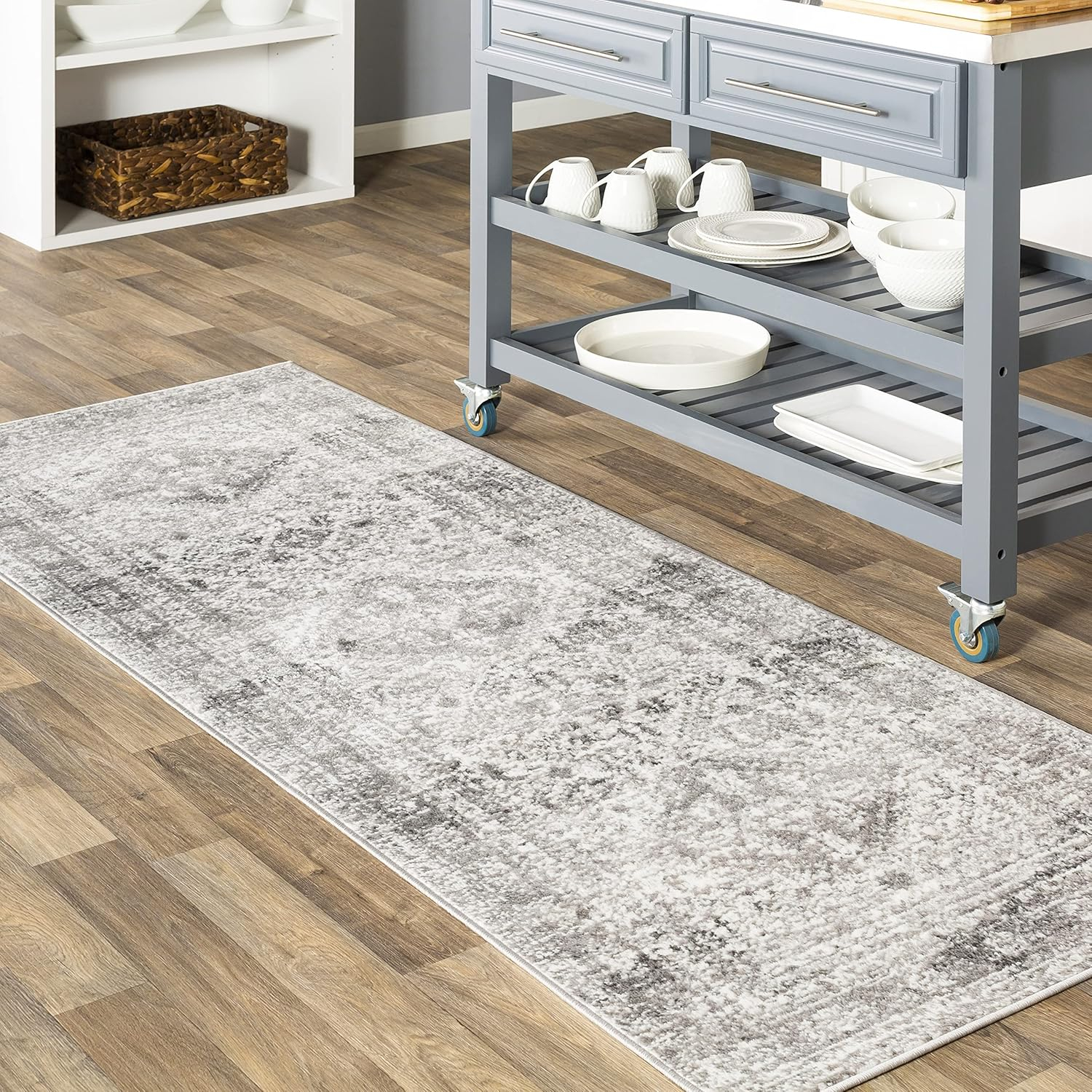 Livabliss Desta Vintage Oriental Area Rug,7'10" x 10'2",Charcoal
