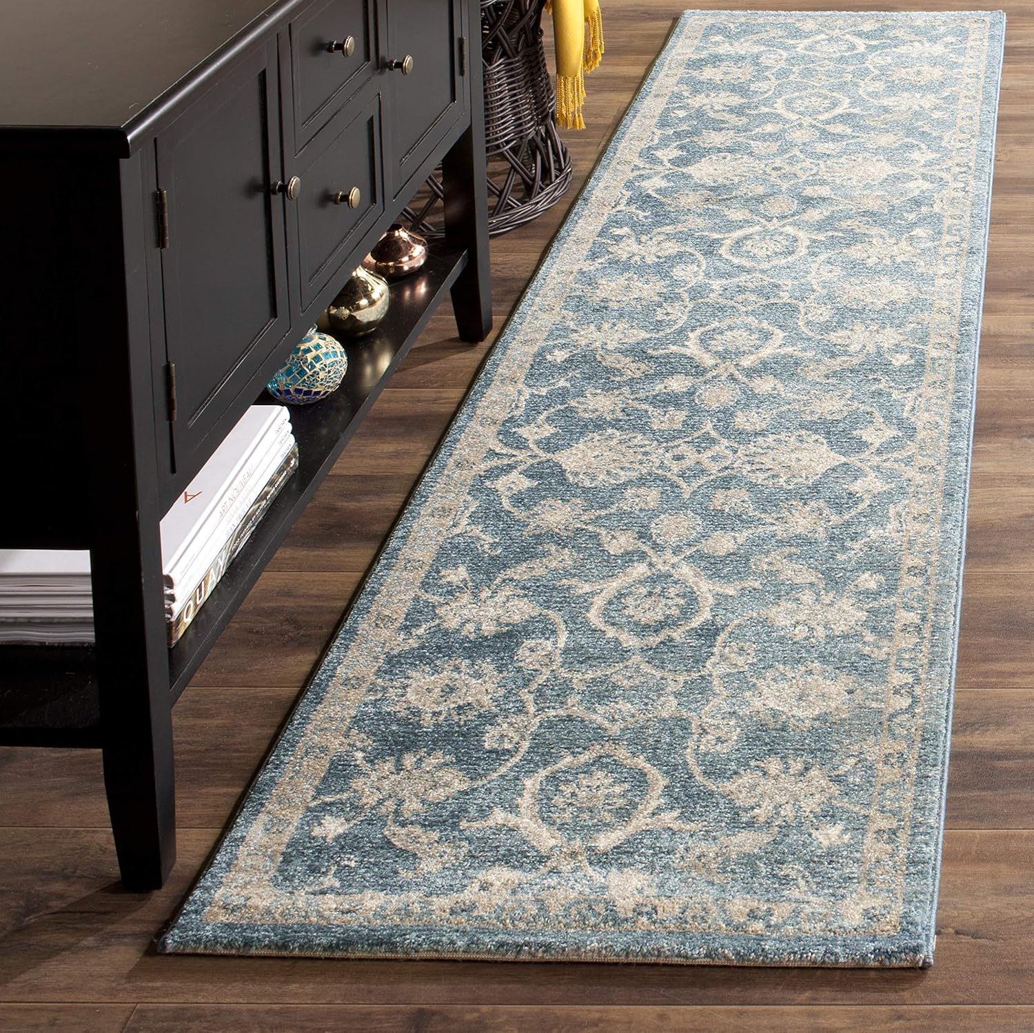 Sofia SOF386 Power Loomed Indoor Runner Rug - Blue/Beige - 2'2"x8' - Safavieh.
