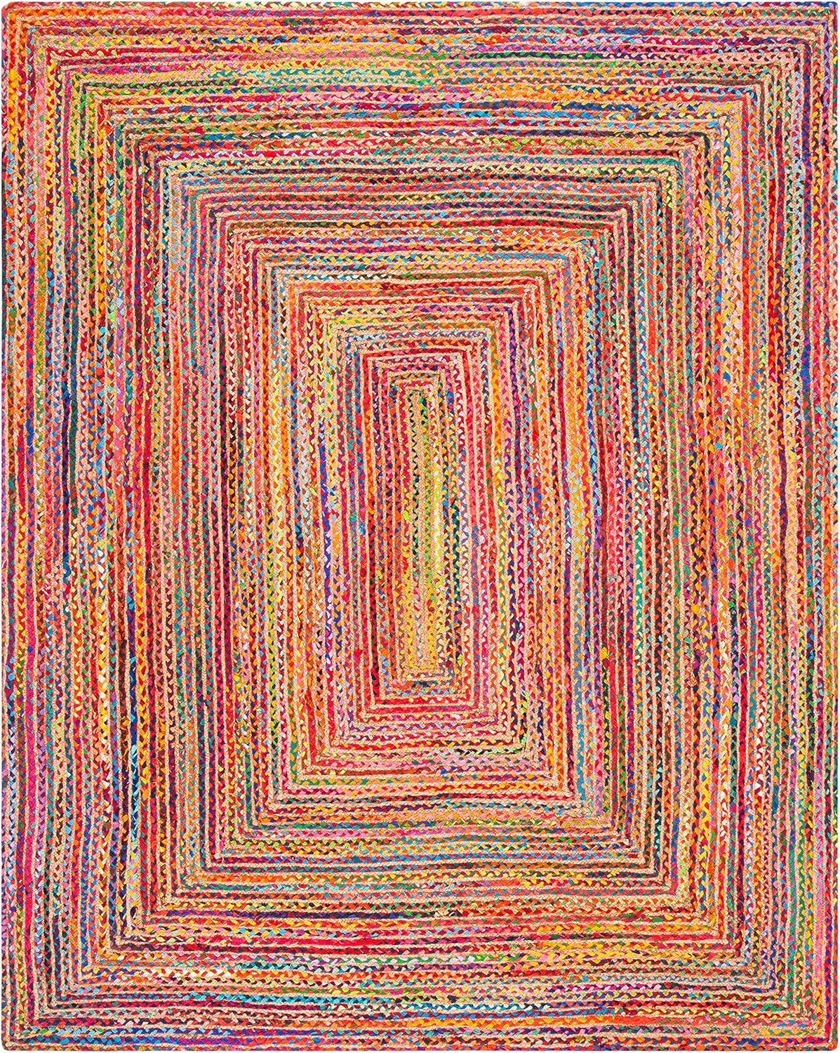 SAFAVIEH Cape Cod Miah Geometric Area Rug, Red/Multi, 11' x 15'