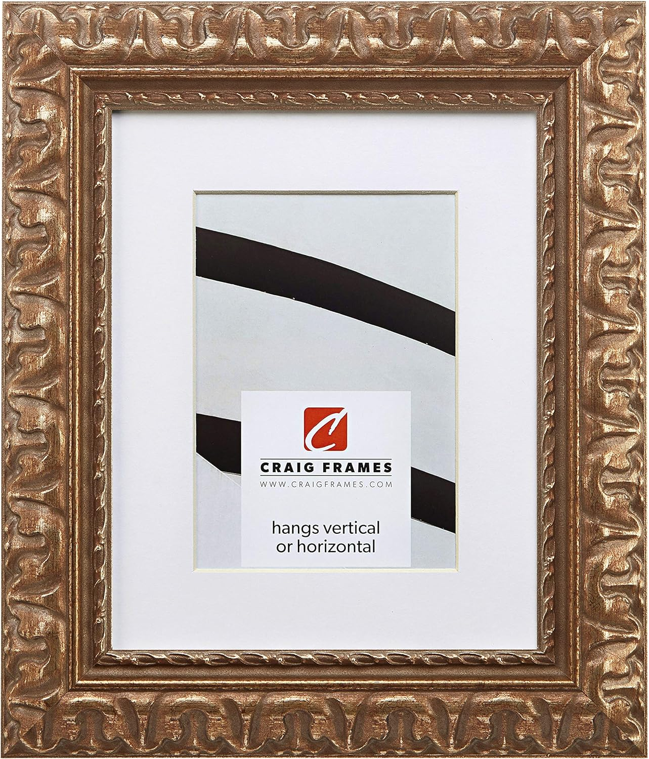 Craig Frames Bravado Ornate, 24x36 inch Antique Bronze Picture Frame Matted for a 20x30 Photo