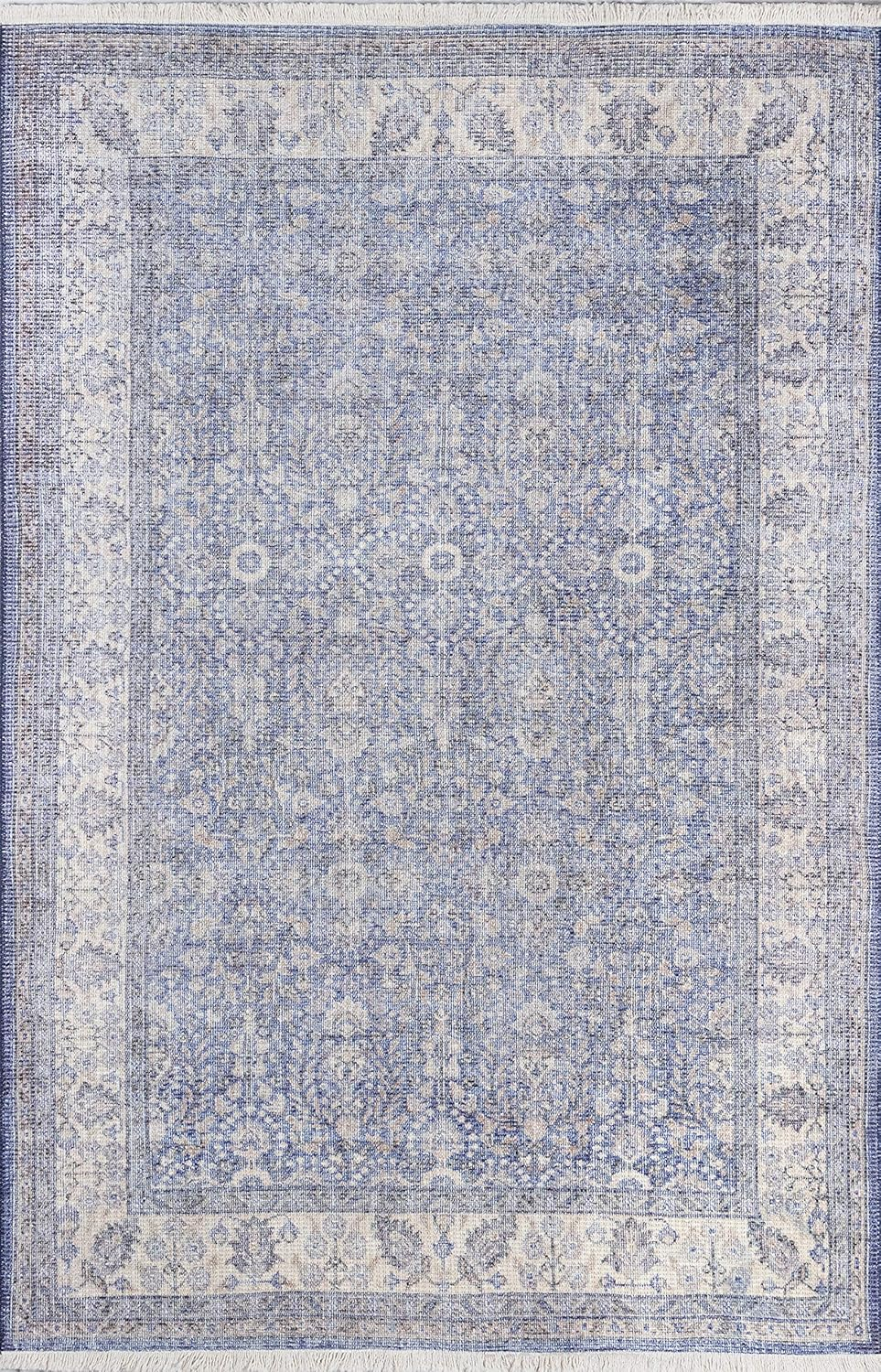 Momeni  Helena Polyester and Cotton Trditional Area Rug Blue 5' X 8' 5' x 8' Accent, Indoor Rectangle