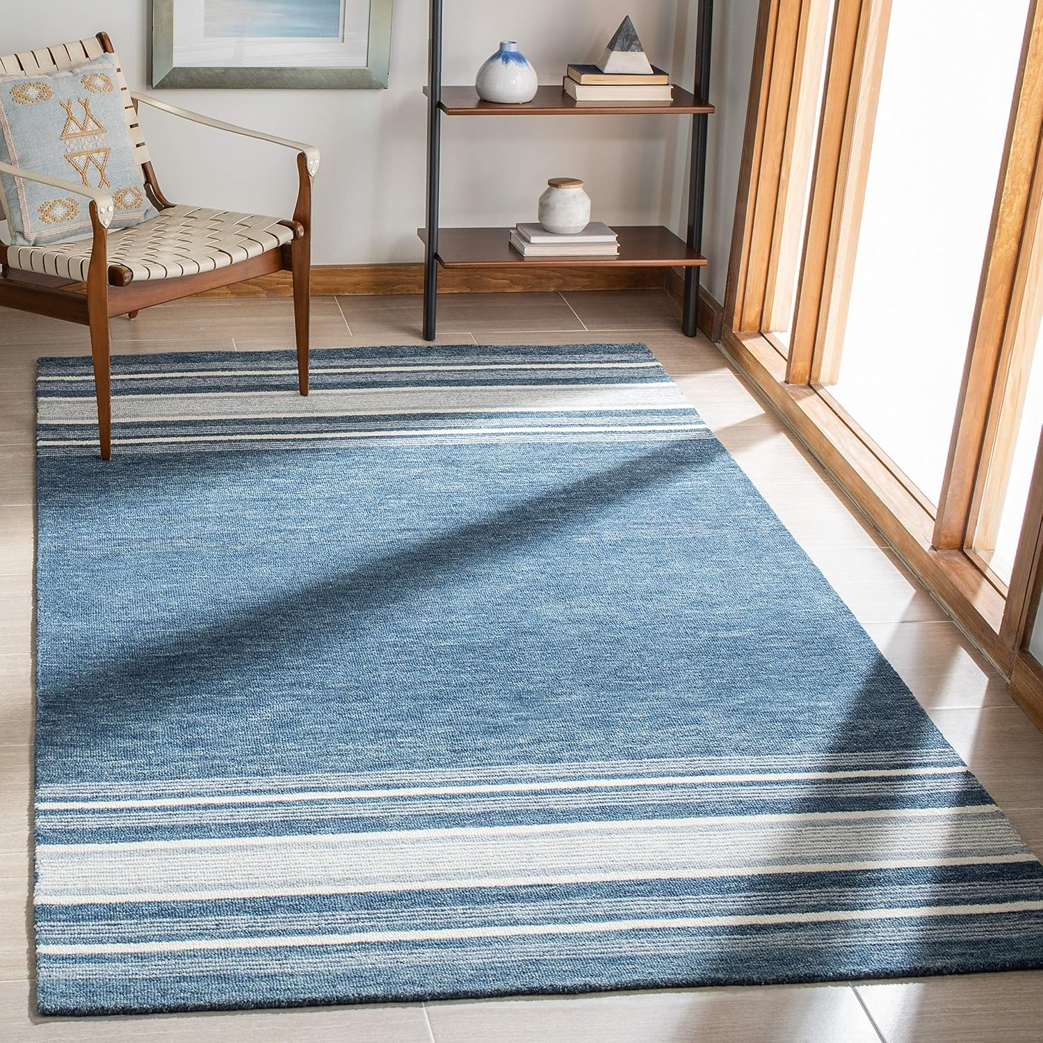 Ivory and Brown Hand-Tufted Wool Rectangular Area Rug