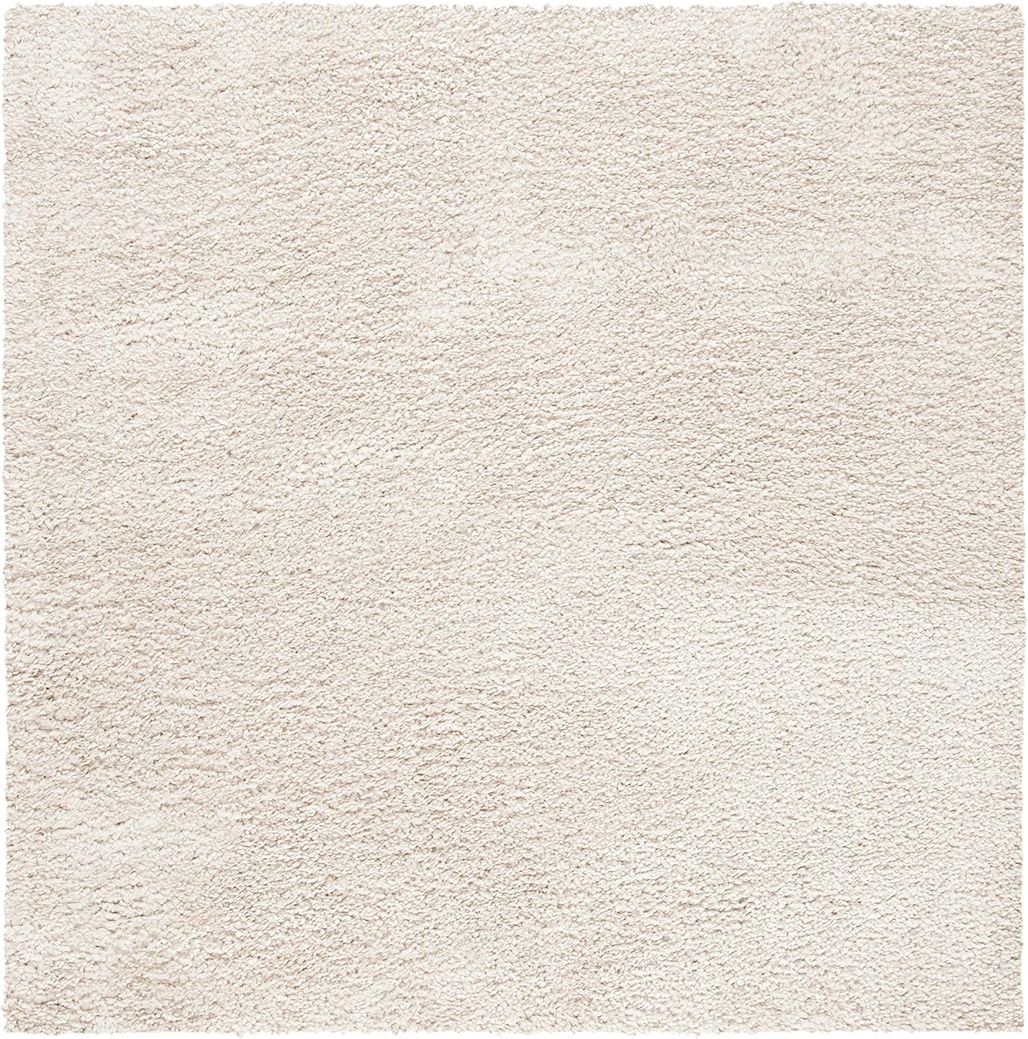 SAFAVIEH August Carlene Solid Plush Shag Area Rug, Beige, 11' x 11' Square