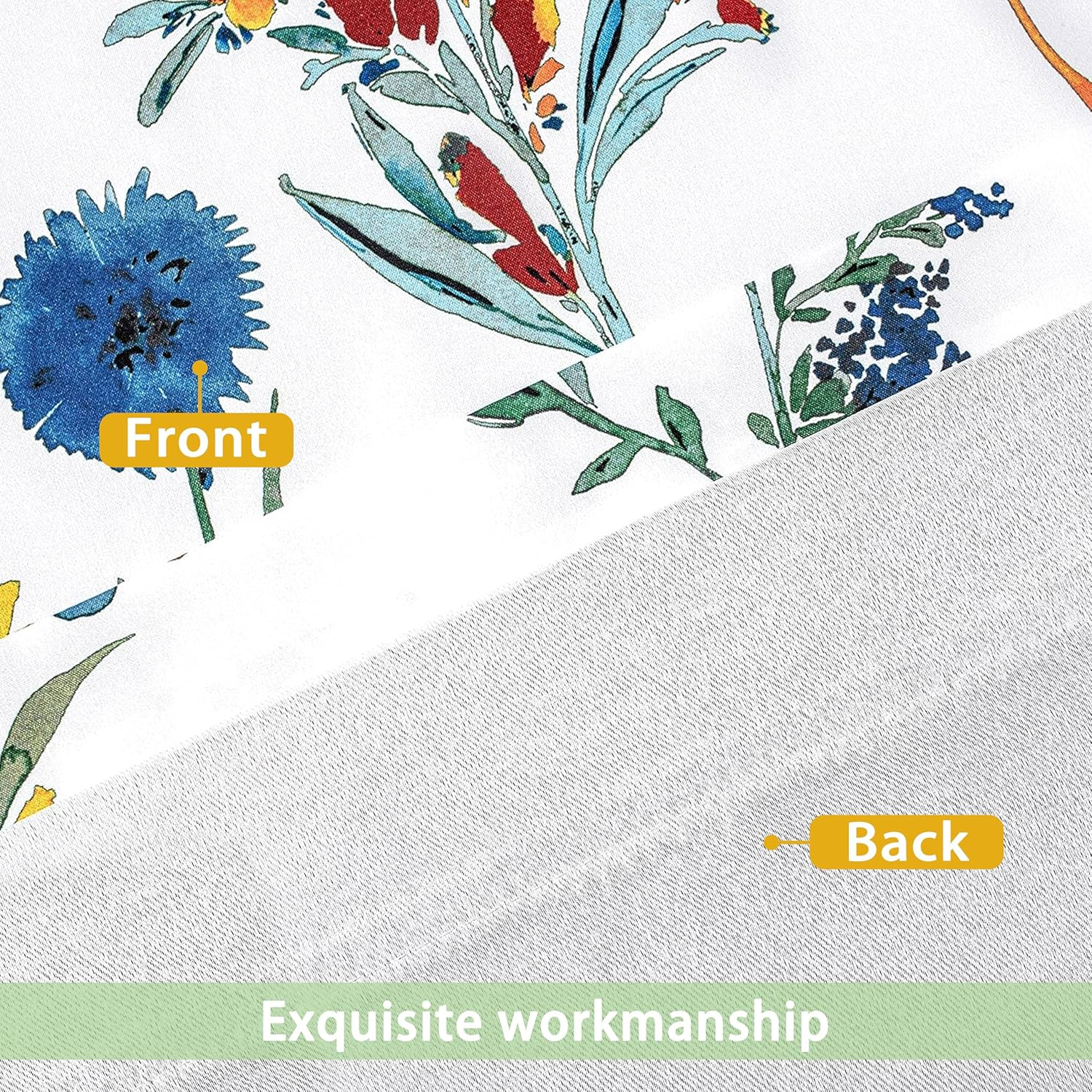 DriftAway Sylvia Floral Botanical Herbs Watercolor Printed Pattern Lined Blackout Thermal Insulated Window Curtain Valance Rod Pocket Single 52" x 14" Plus 2" Header Multi