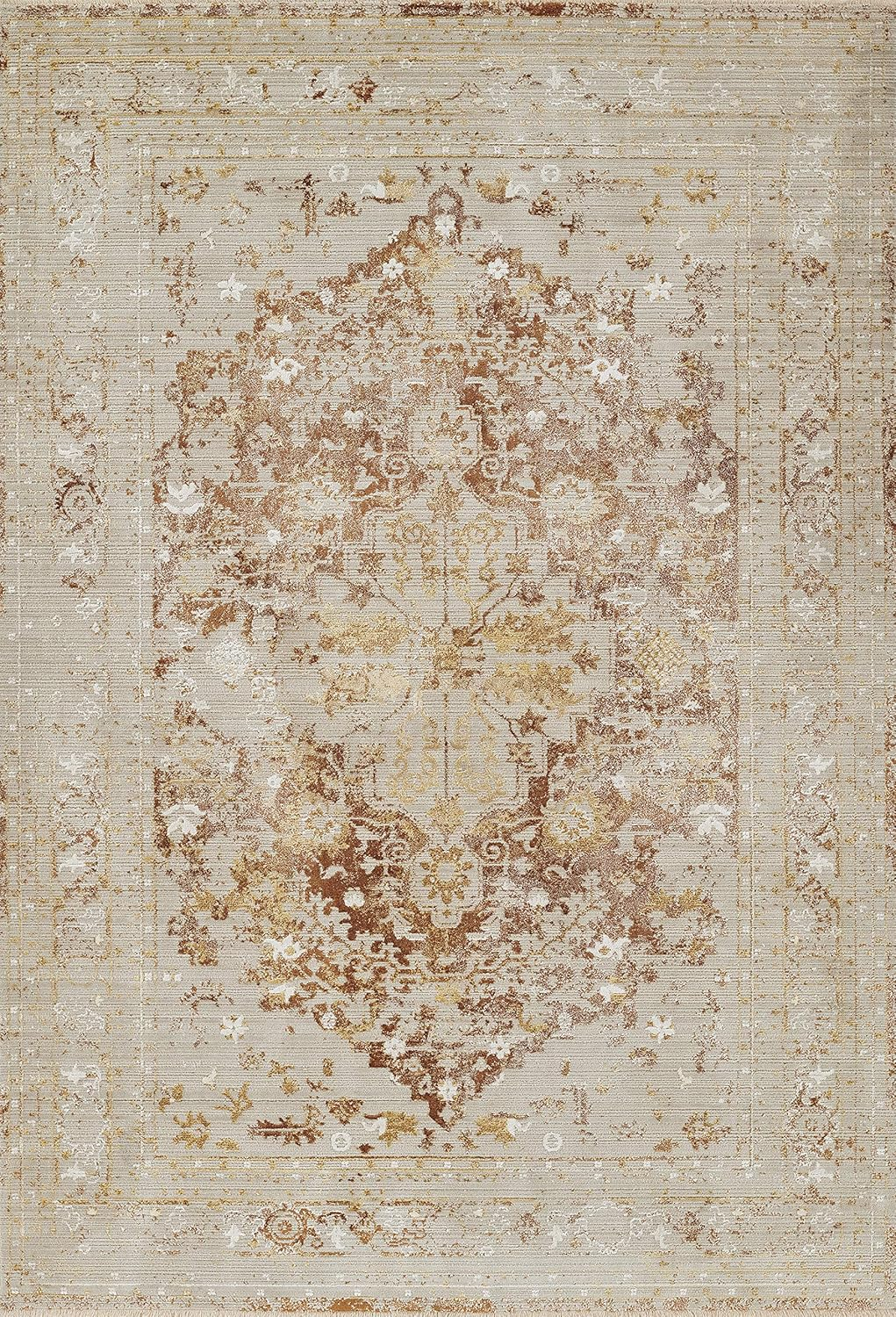 Momeni Cambridge Viscose and PES Medallion Charcoal Area Rug 2'2" X 3'11"
