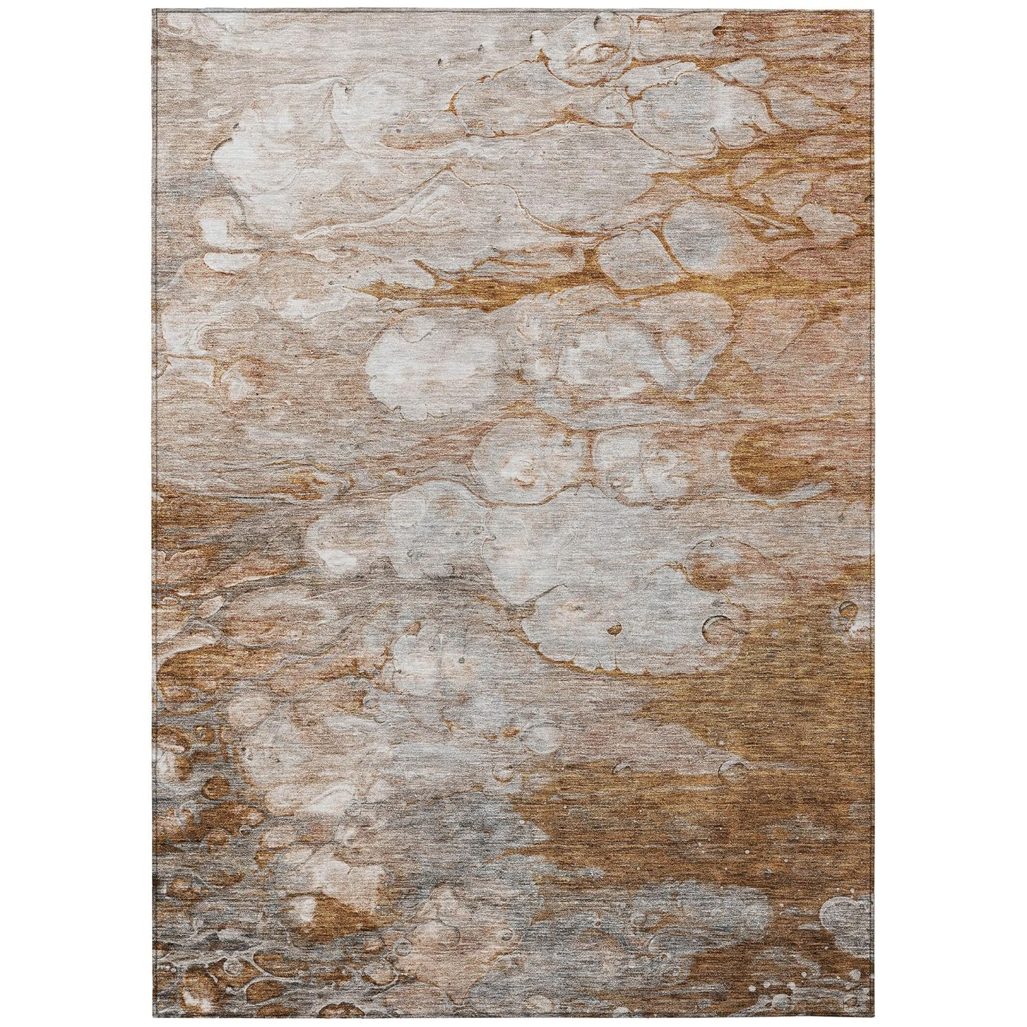 Terracotta Abstract Flat Woven Synthetic 3' x 5' Rug