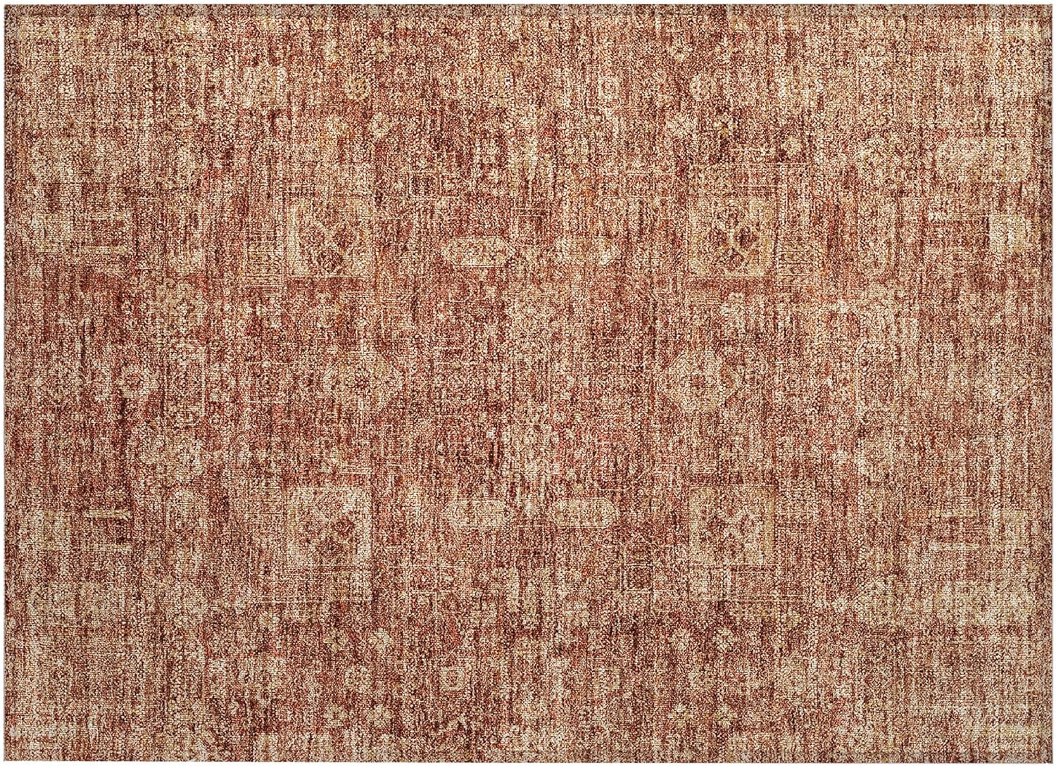 Paprika Rectangular Synthetic Flat Woven Rug 1'8" x 2'6"