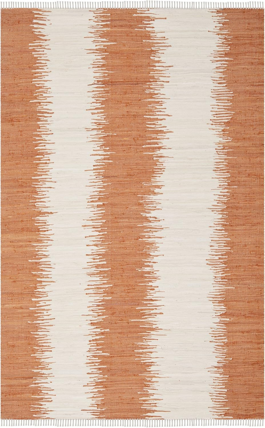 Coastal Charm Blue Stripe Handmade Cotton Area Rug 8' x 10'