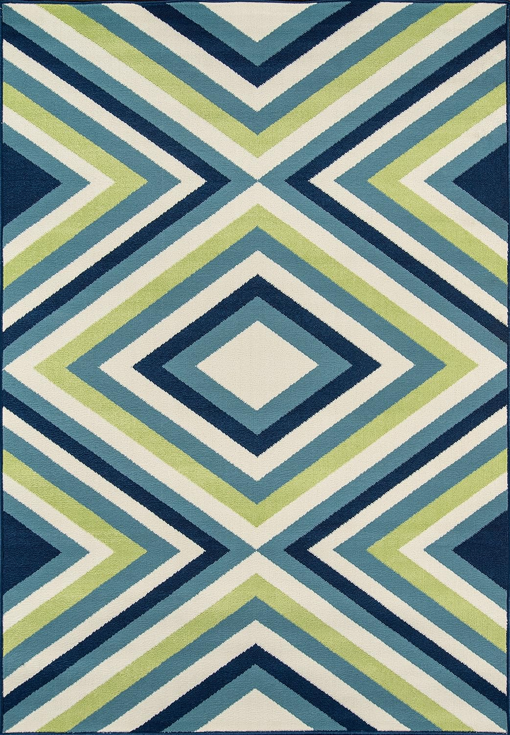 Momeni Baja Zig Zag Alfombra Multi Interior Exterior 1'8" X 3'7"
