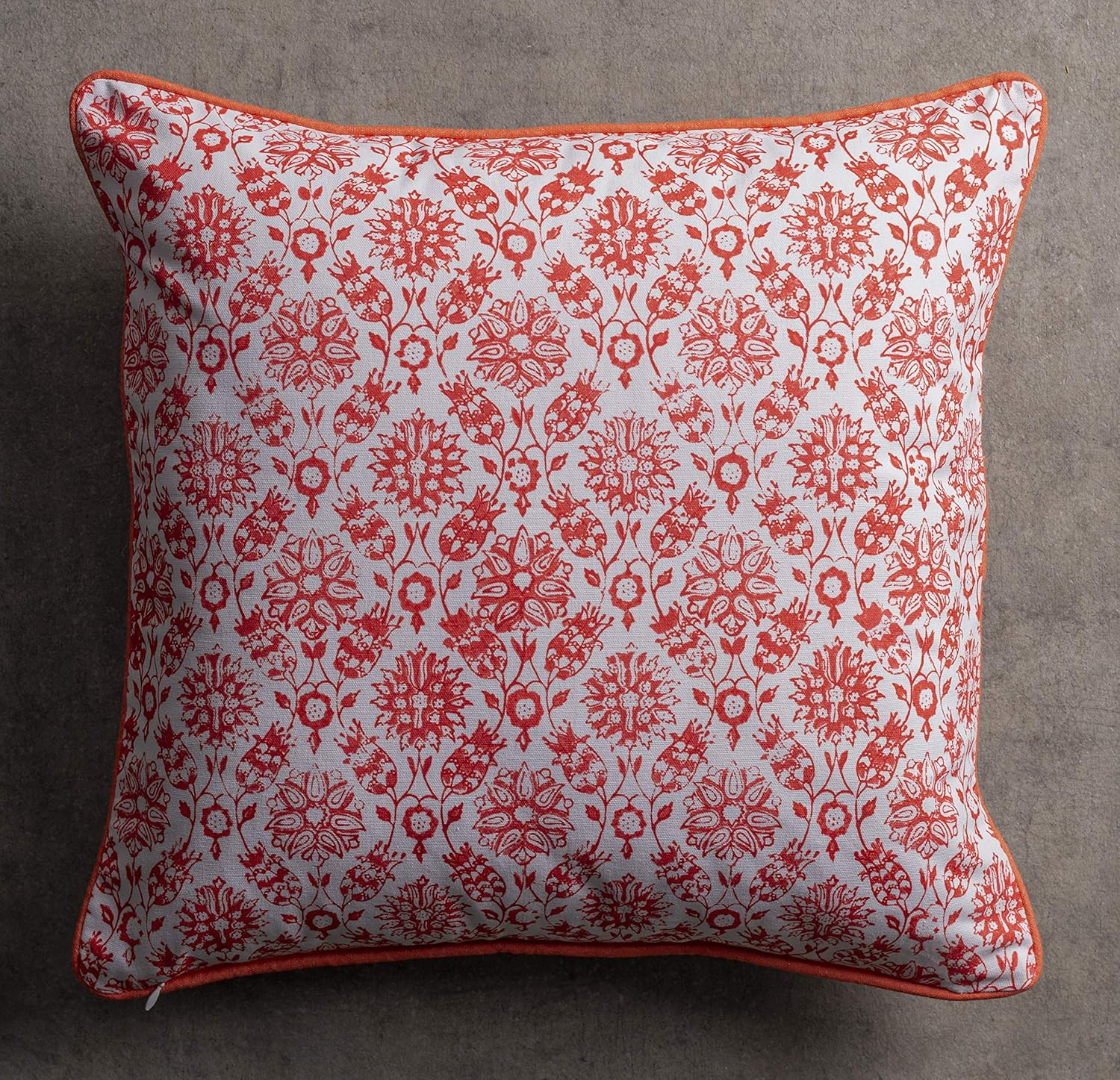 Maison d' Hermine Decorative Pillow Covers 18 x 18 Inch Square 100% Cotton Throw Pillow Covers with Invisible Zipper Cushion Case for Living Room Couch, Chair, Sofas, Bedroom, Home (Katmandou - Doda)